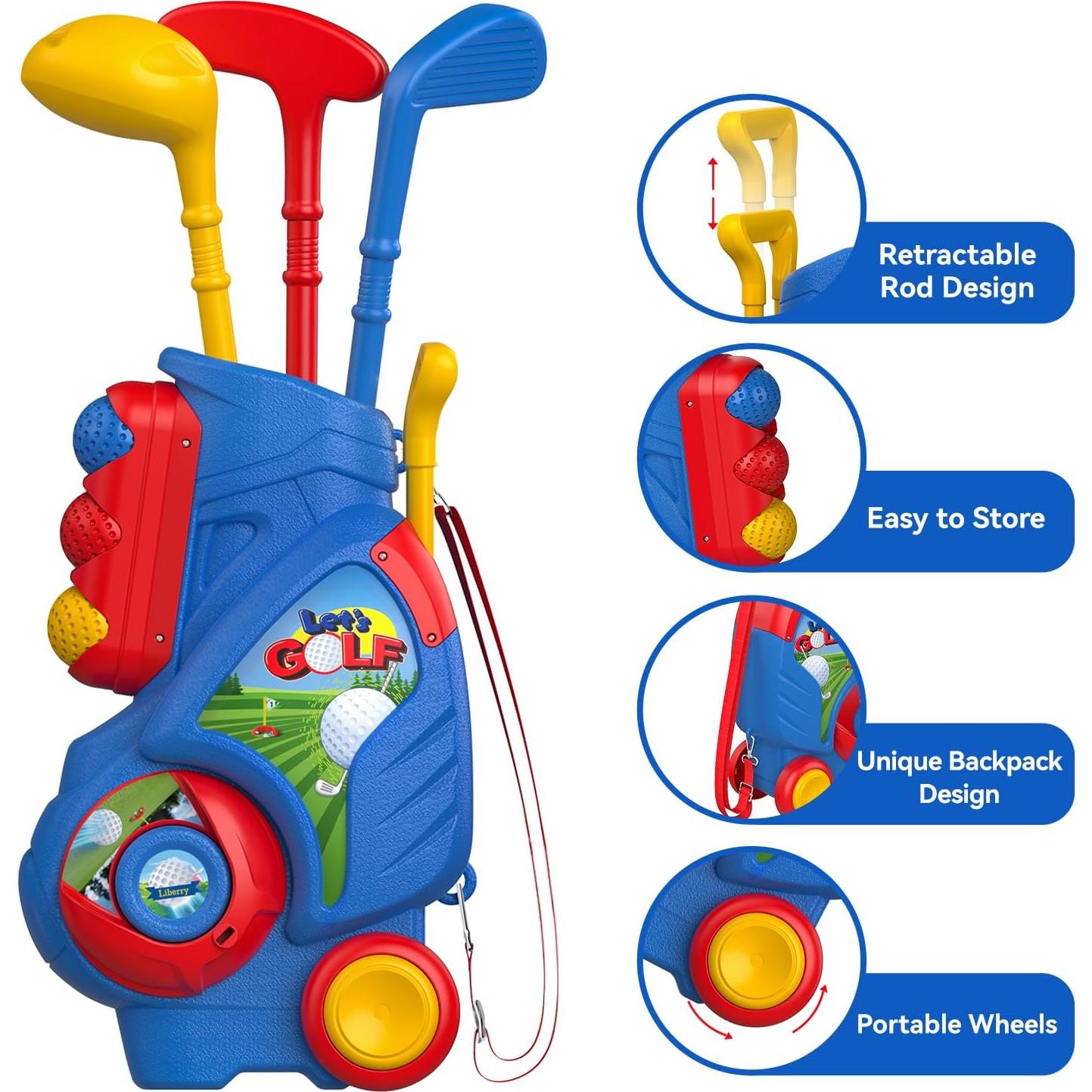 Conjunto de Golf para Niños Liberry con Carrito y Tablero