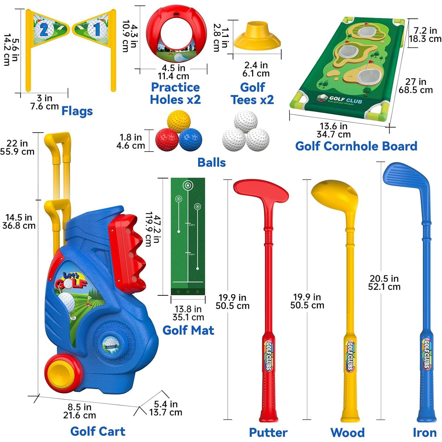 Conjunto de Golf para Niños Liberry con Carrito y Tablero