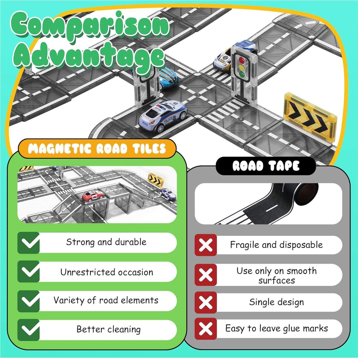 Juego de Piezas Magnéticas de Carretera SKTMYY 32 Piezas