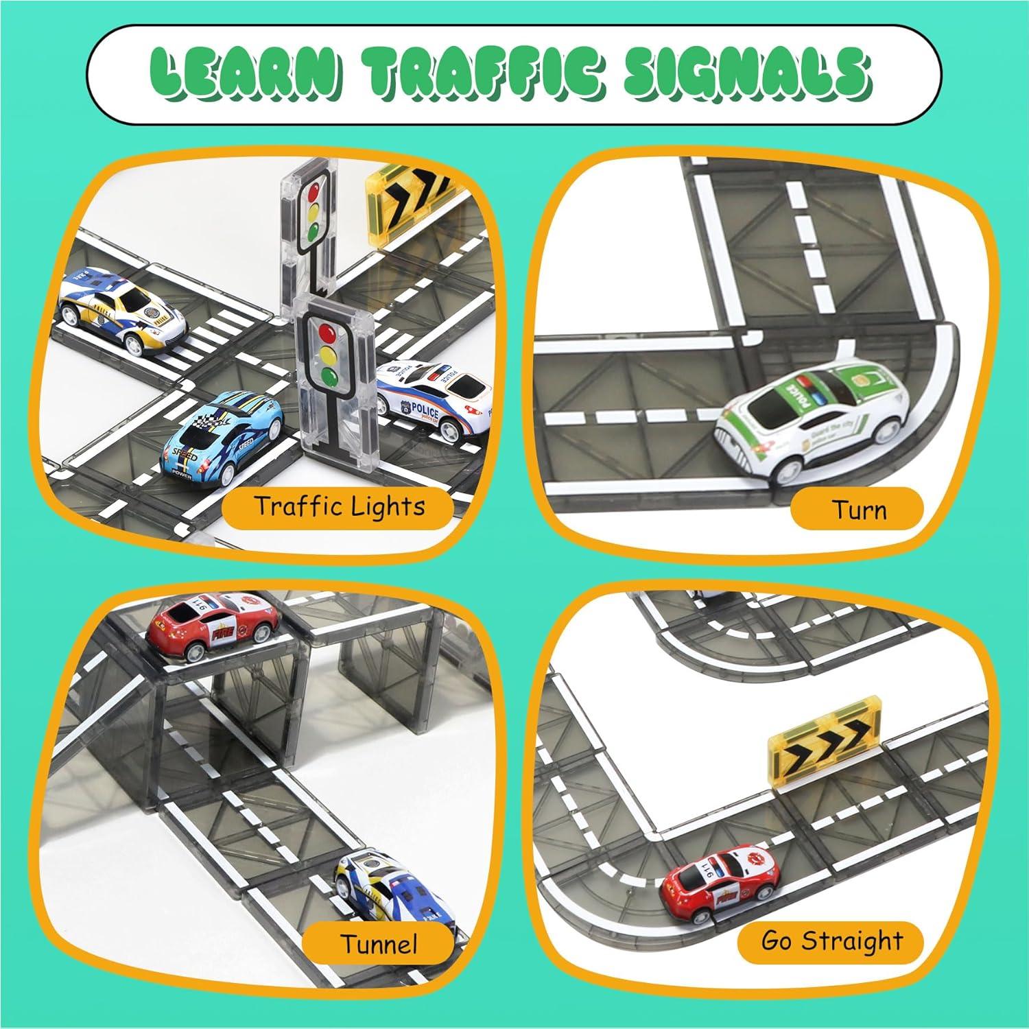 Juego de Piezas Magnéticas de Carretera SKTMYY 32 Piezas