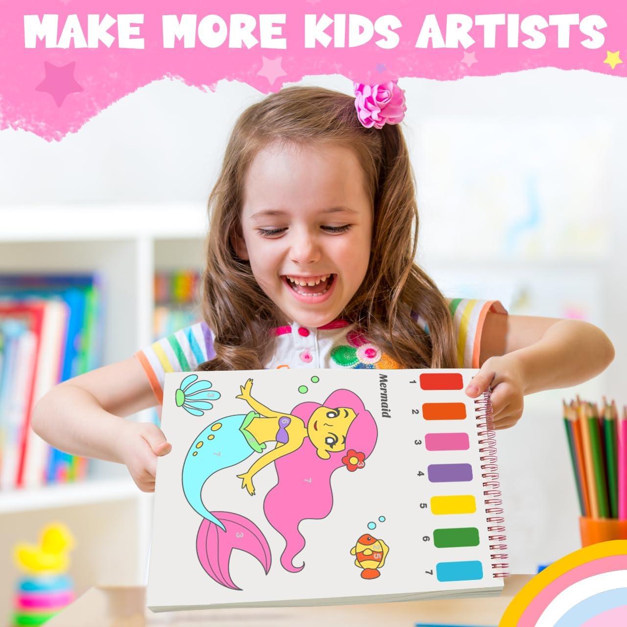 Libro de Pintura Acuarela ZMLM para Niños 20 Páginas Princesa