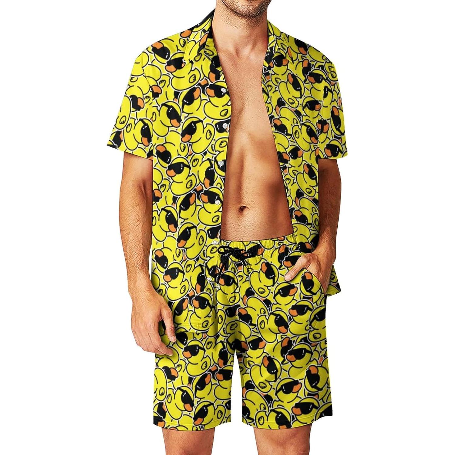 DOOPCCOR Traje Deportivo 3 Piezas Hombre Hawaiano Verano