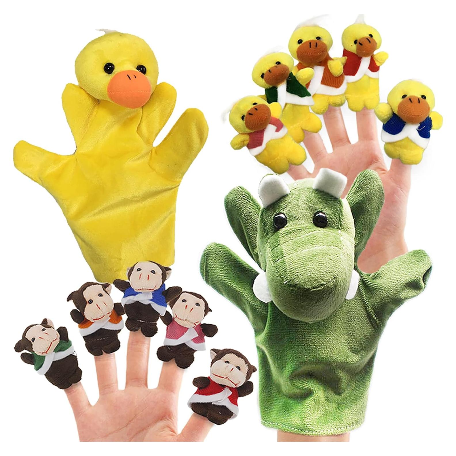 Set de 12 Marionetas de Dedos de Peluche RIY para Niños