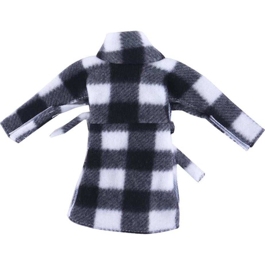 Bata de Navidad E-TING para Muñeca Elfo Cuadros