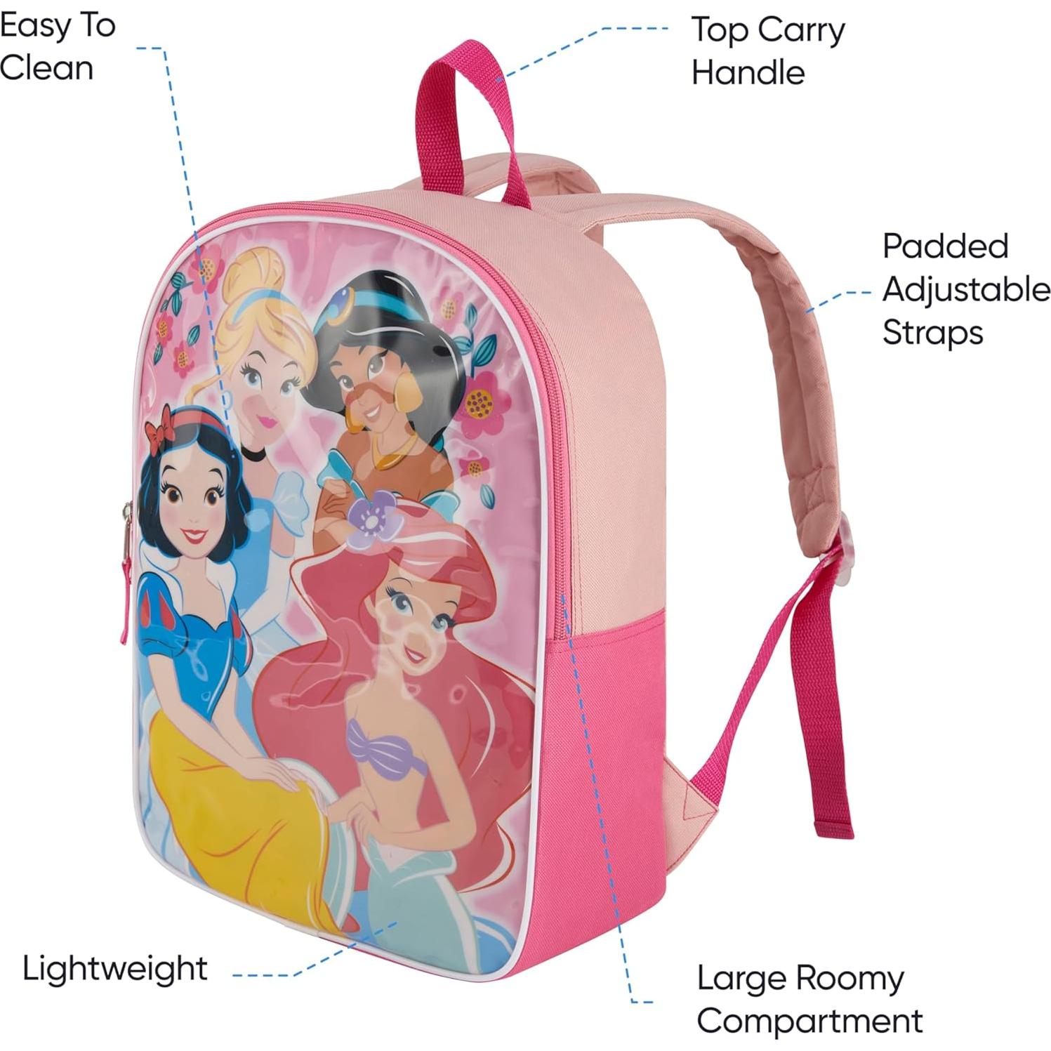 Mochila de Princesa Disney Rosa 38x29x11cm con Correas Acolchadas