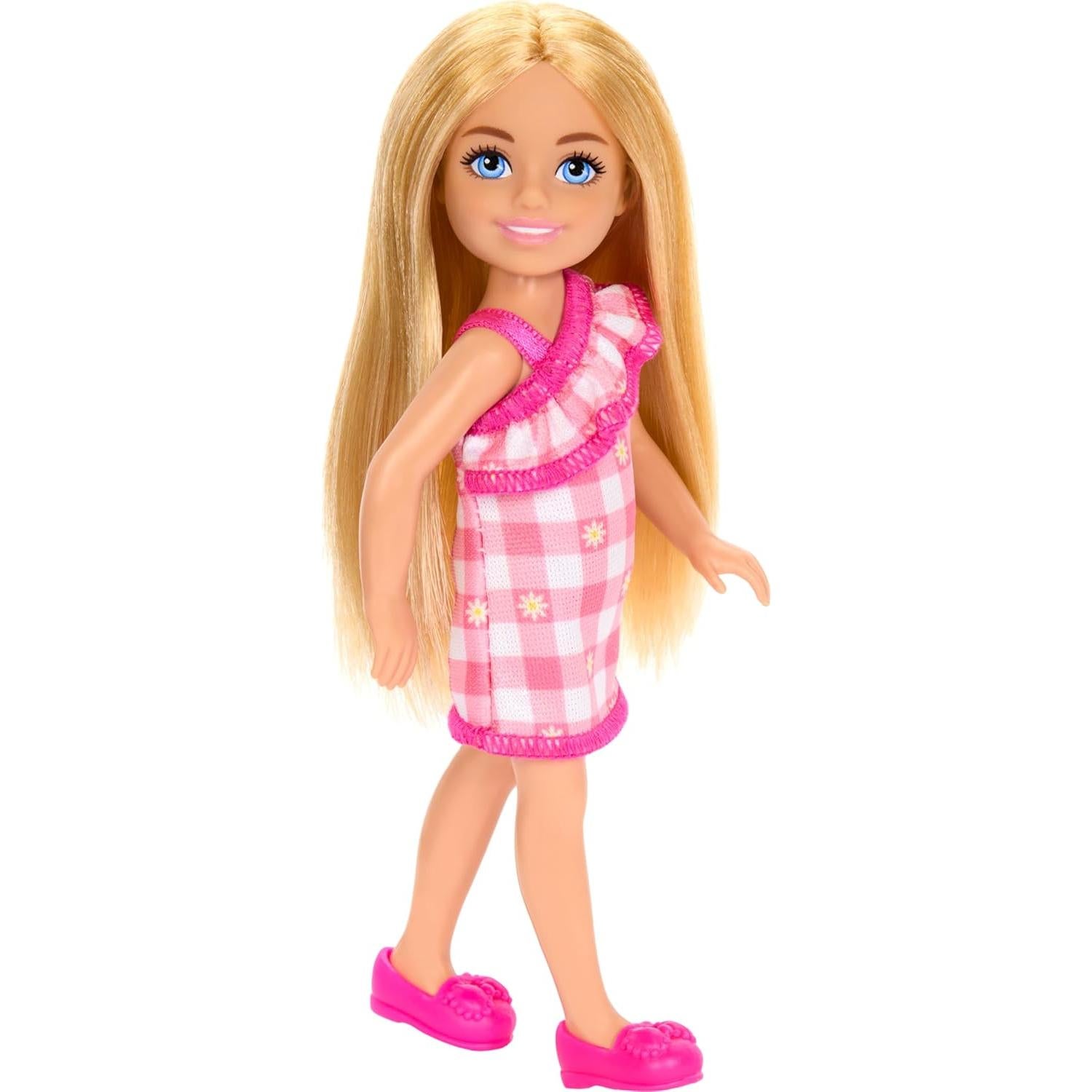 Muñeca Barbie Chelsea Mattel con Vestido a Cuadros 15 cm