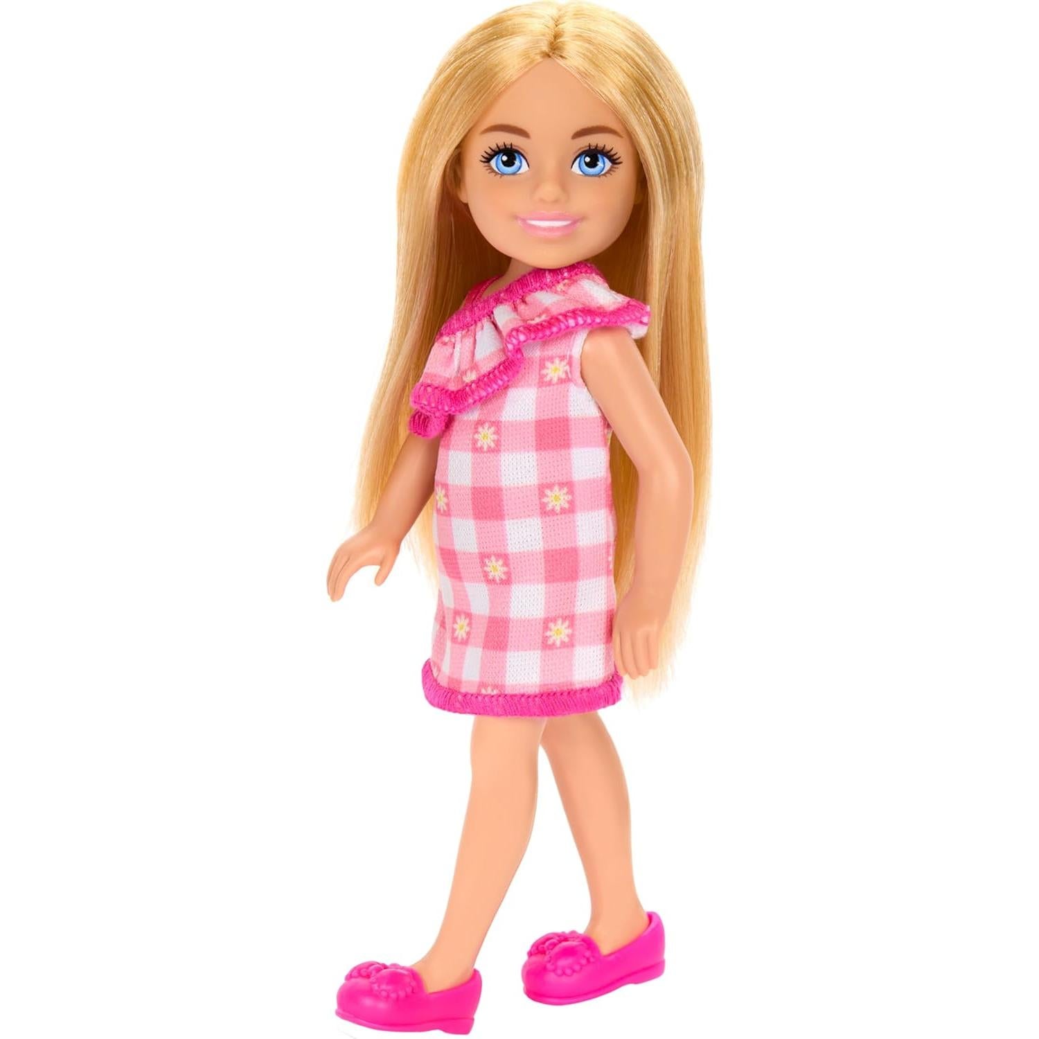 Muñeca Barbie Chelsea Mattel con Vestido a Cuadros 15 cm