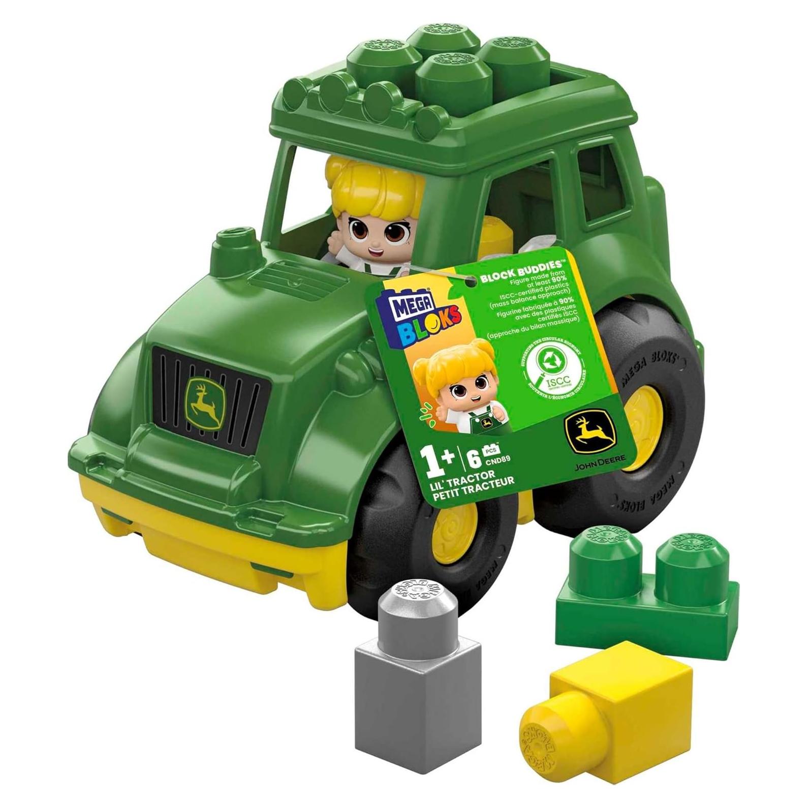 Juego de Construcción Mega Bloks John Deere Tractor 6 Piezas