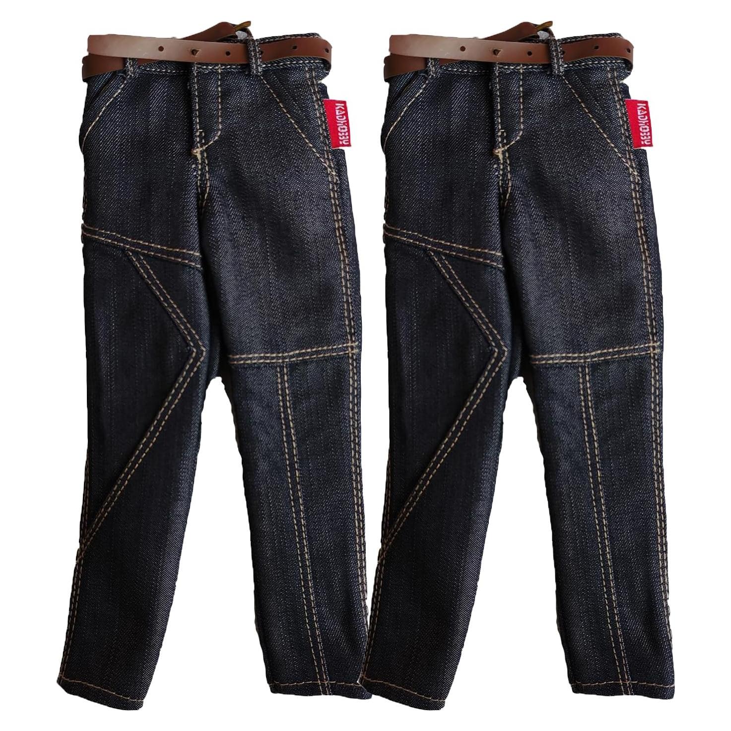 2 Pantalones Jeans Clásicos Azul para Muñeco 1/6 SSbeauty