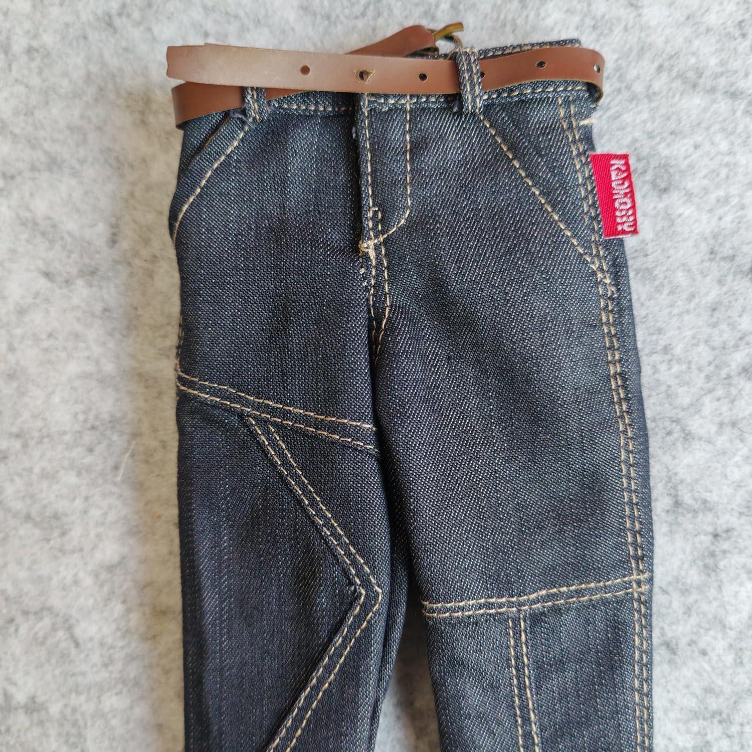 2 Pantalones Jeans Clásicos Azul para Muñeco 1/6 SSbeauty