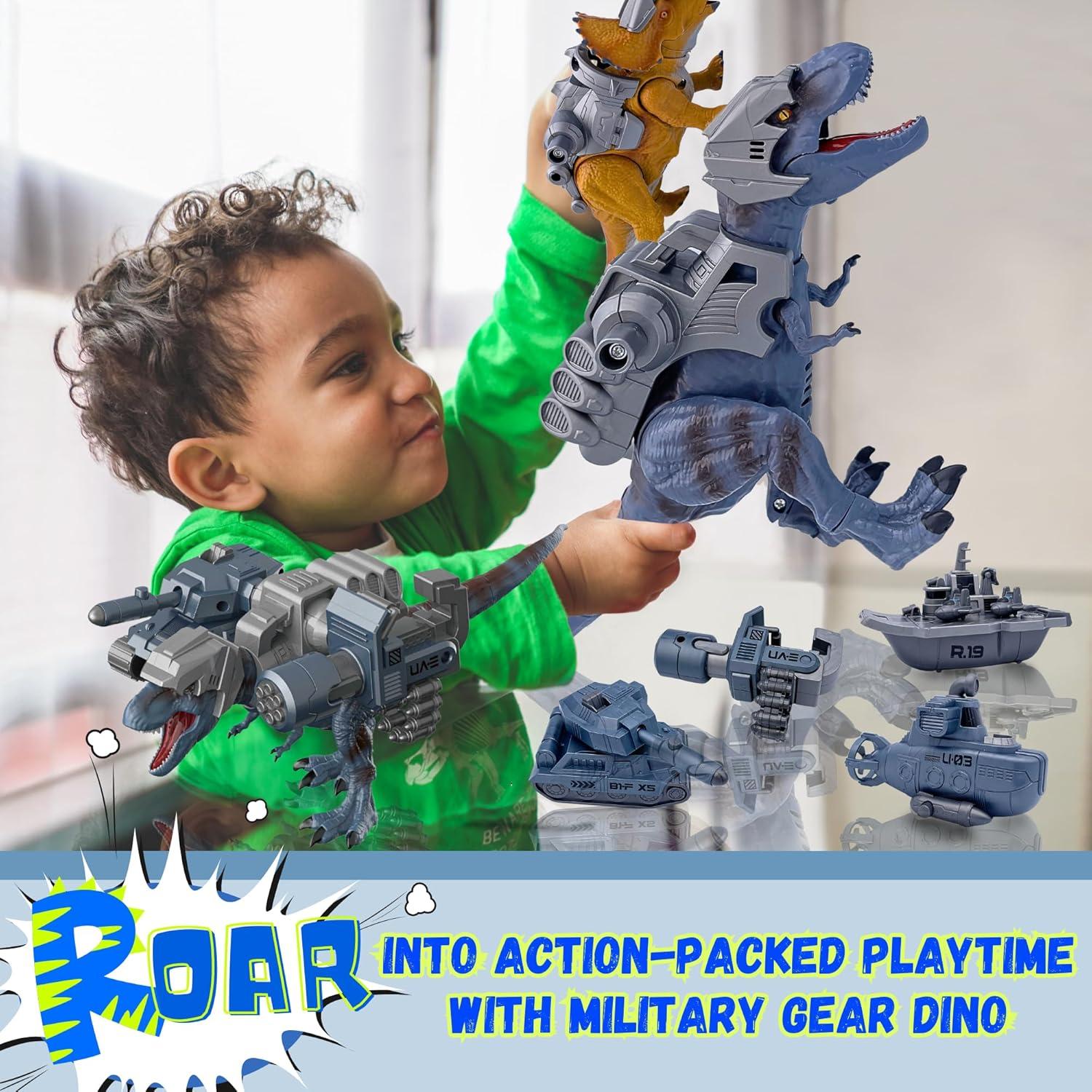 Set de Juguetes de Dinosaurio PlenPLAY T-Rex 28 cm Militar