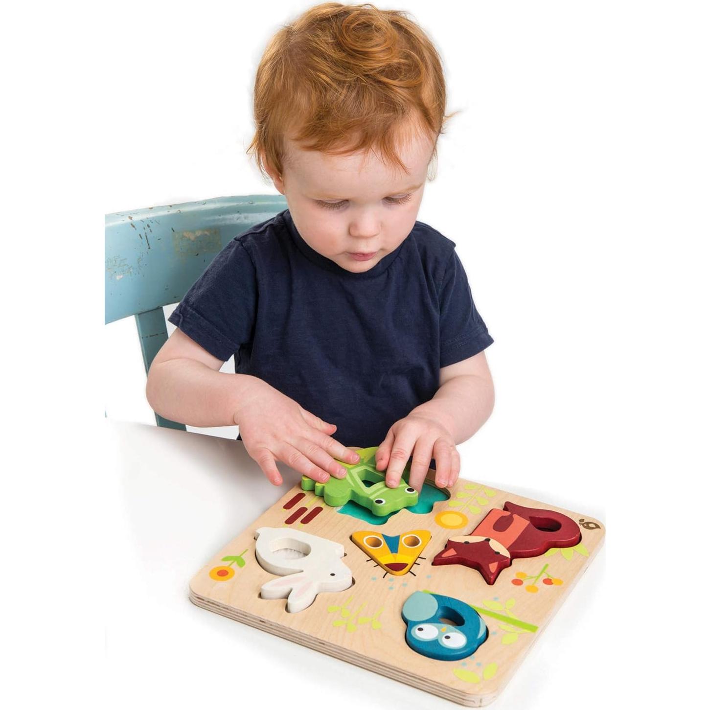 Rompecabezas Táctil Animales Tender Leaf Toys - 5 Piezas - 21 cm