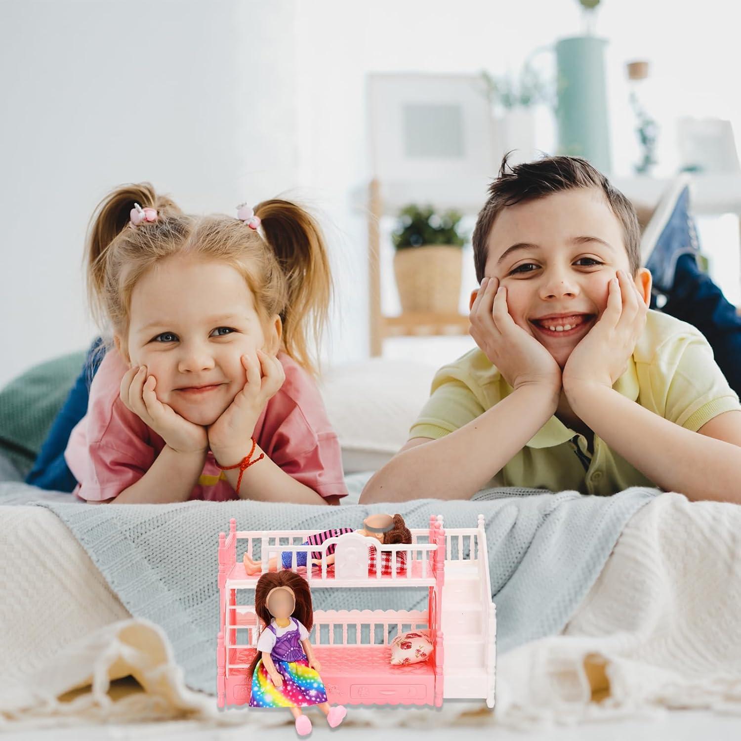 Ropa de Muñeca Miunana 24 Pcs con Cama Literas y Accesorios