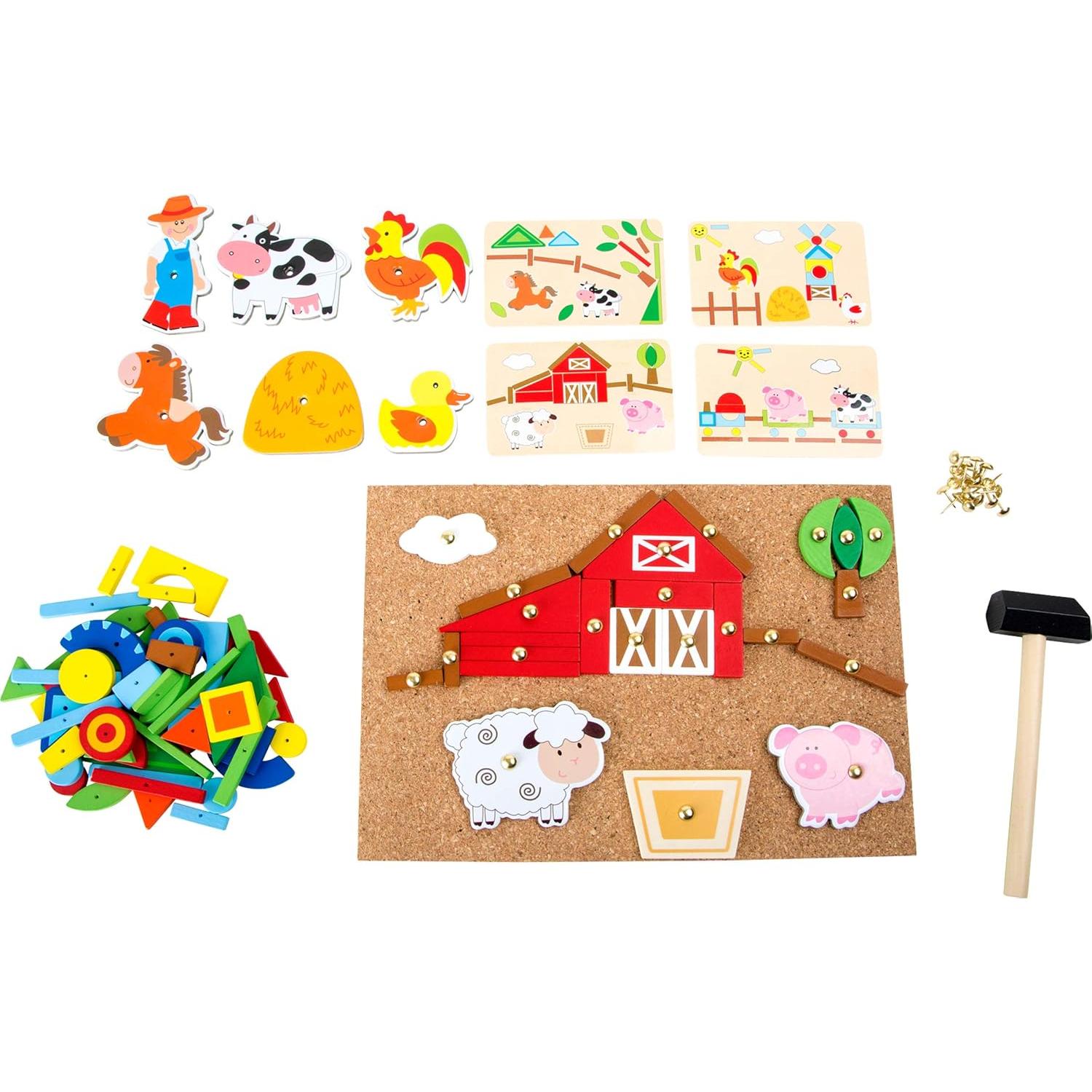 Juego de Martillo de Madera Small Foot Granja 6+ Años