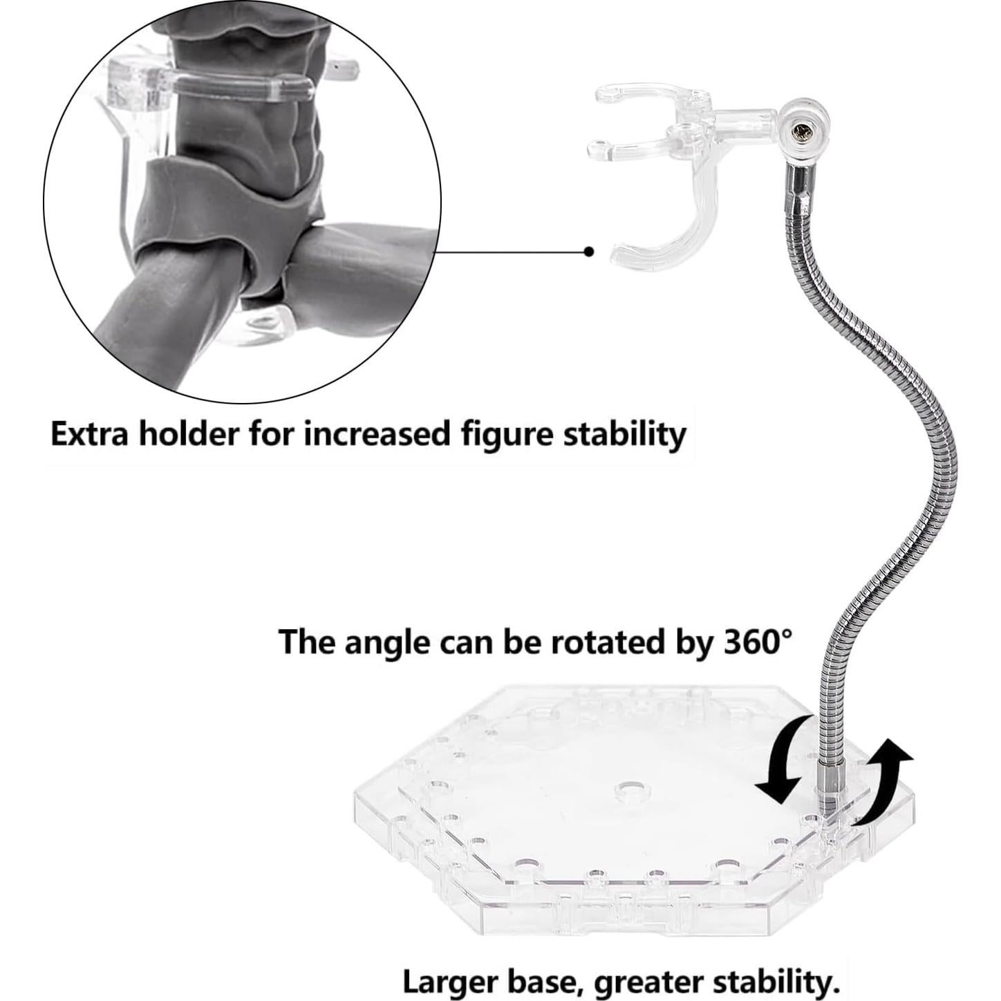 Soporte para Figuras de Acción Transparentes YF068 - Paquete de 3