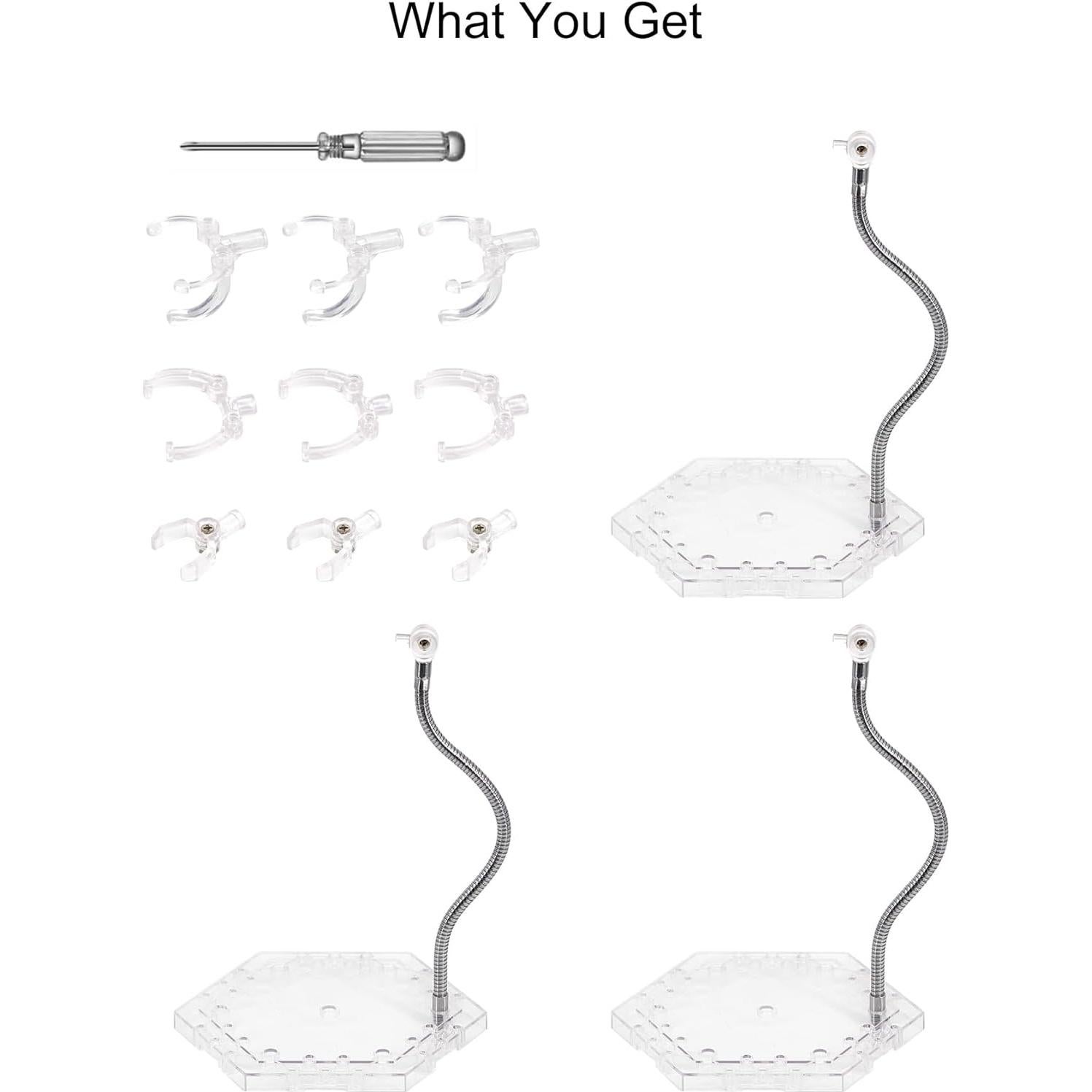 Soporte para Figuras de Acción Transparentes YF068 - Paquete de 3