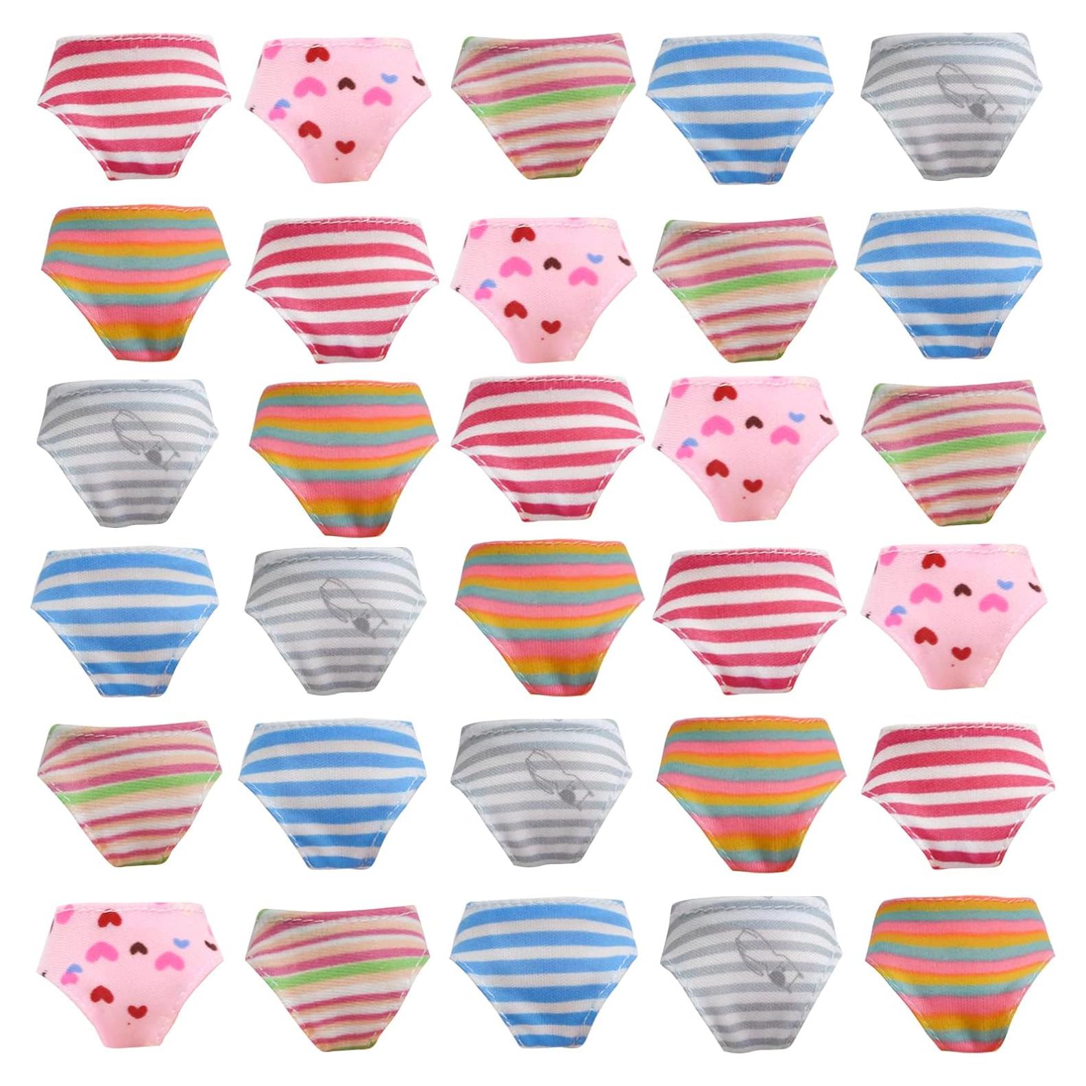 Ropa Interior Colorida para Muñecas 11.5-12" - 30 Piezas