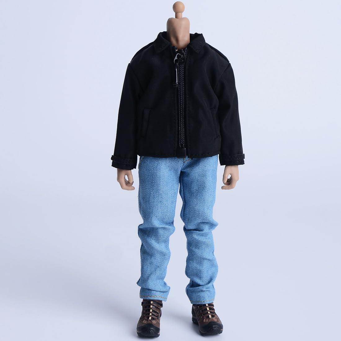 Pantalones de Jeans Denim Meetoget 1/12 para Muñeco Azul