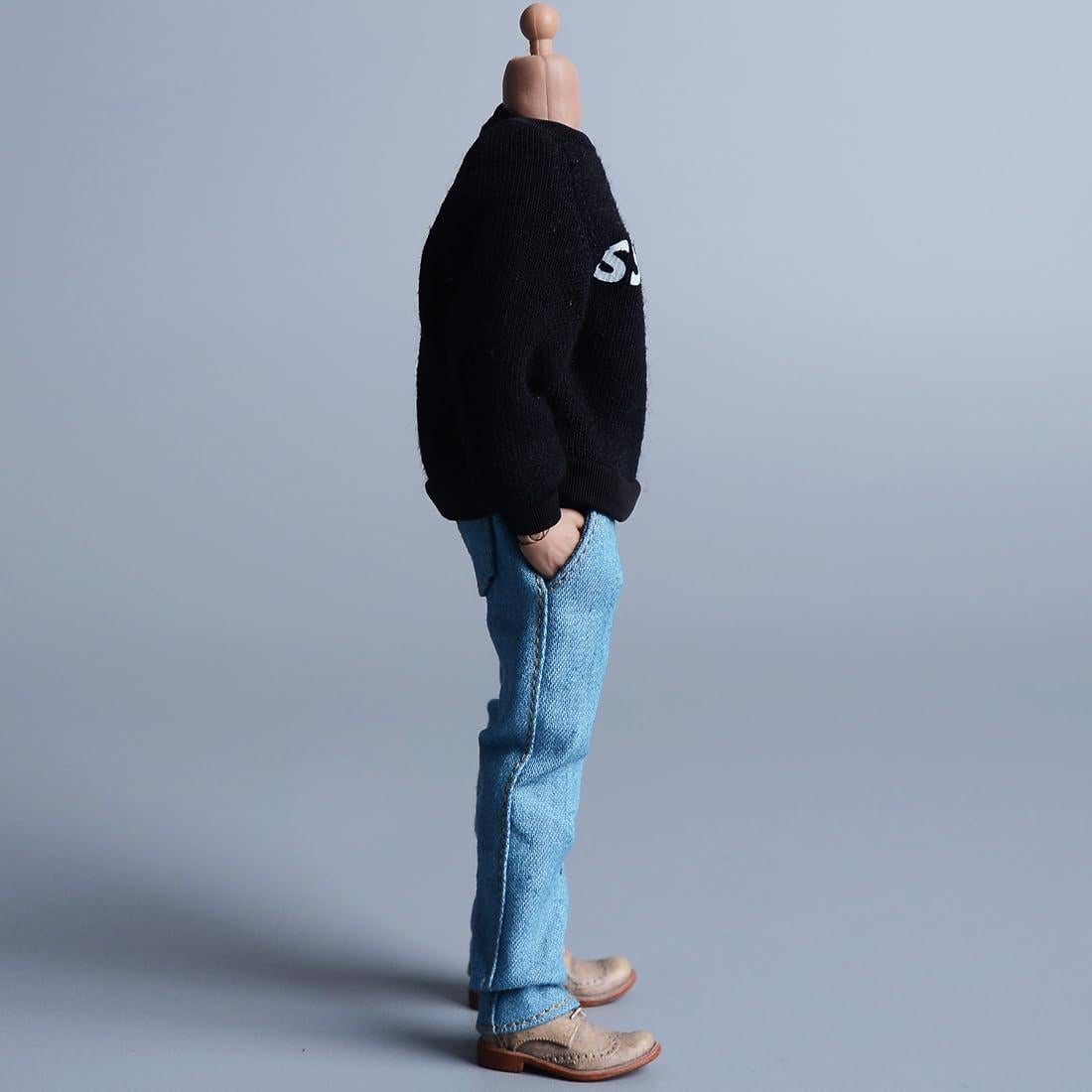 Pantalones de Jeans Denim Meetoget 1/12 para Muñeco Azul