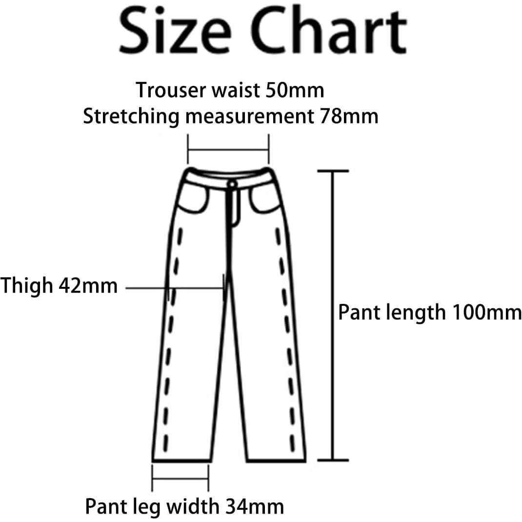 Pantalones de Jeans Denim Meetoget 1/12 para Muñeco Azul