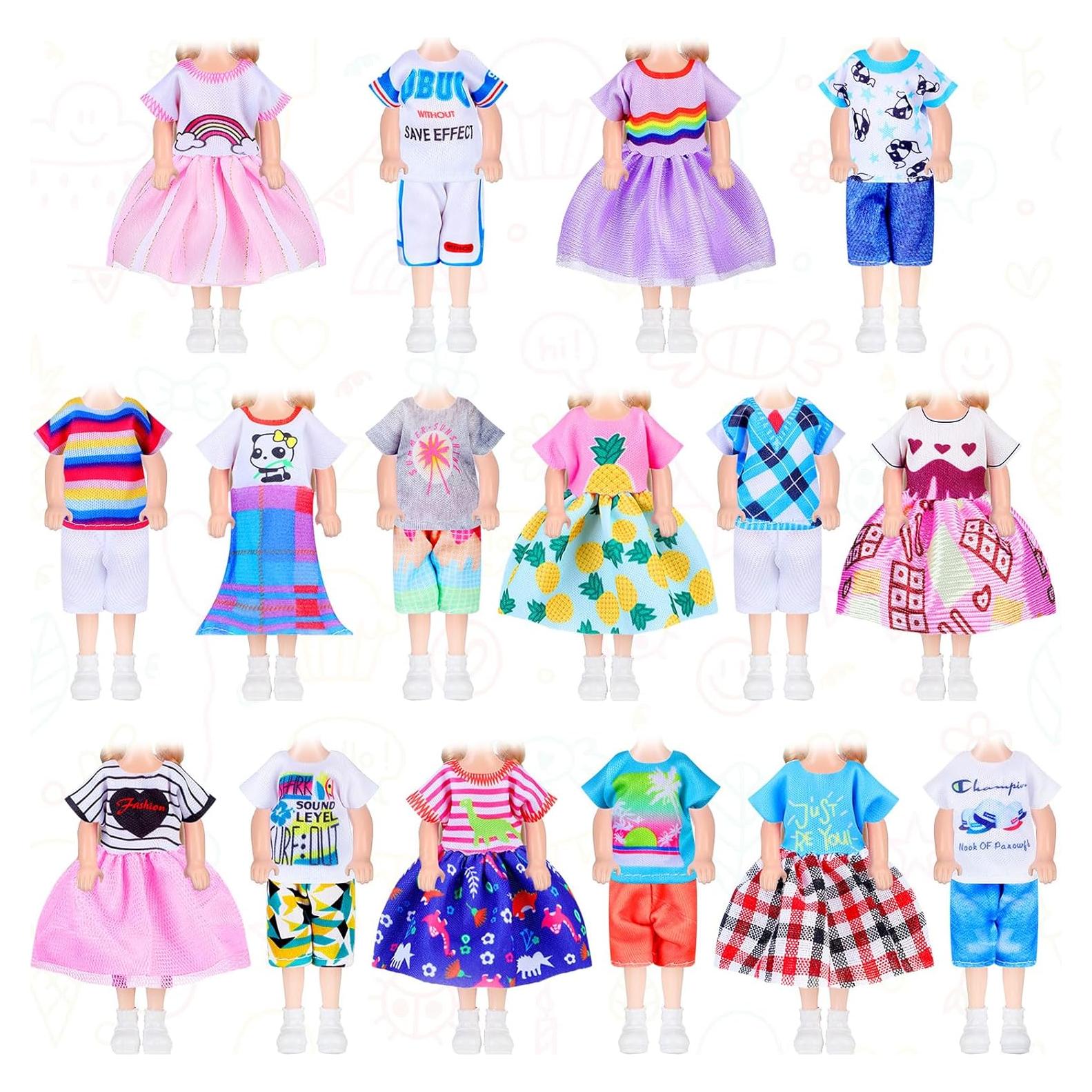 16 Piezas Ropa de Muñeca Hungdao 15 cm Accesorios Coloridos