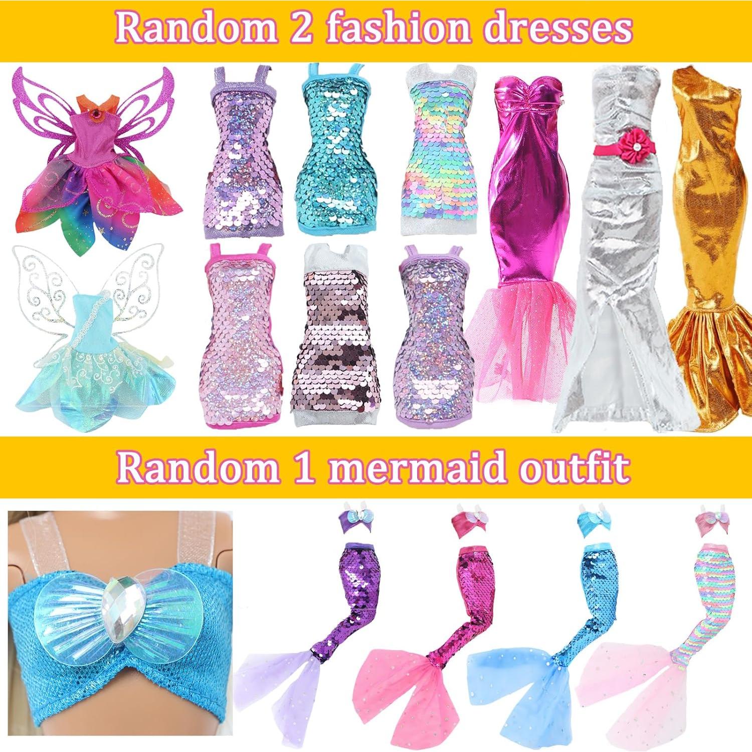 60 Piezas Ropa de Muñeca QBPKQY Vestidos y Accesorios