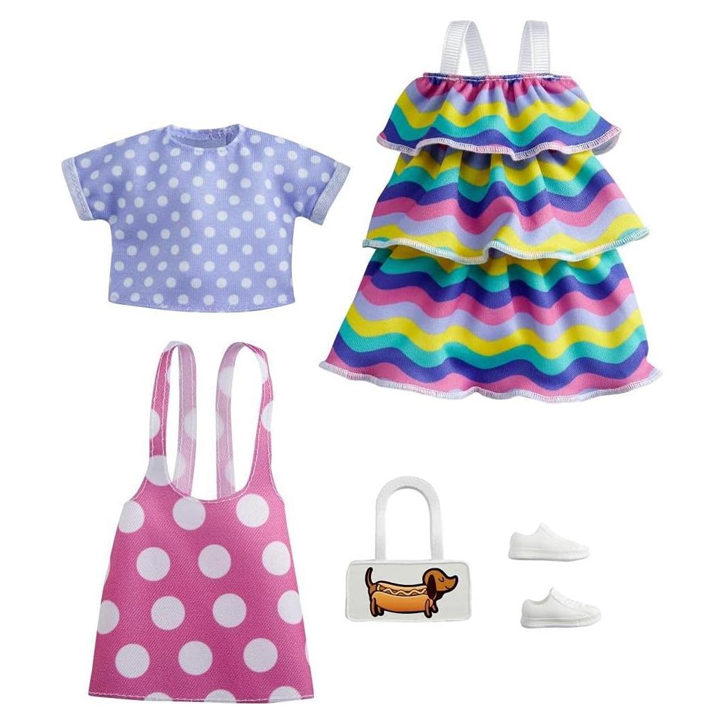 Conjunto de Ropa Barbie Mattel 2 Atuendos y Accesorios