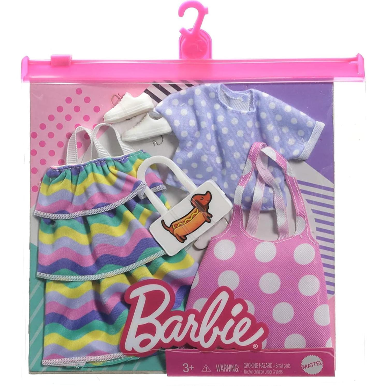 Conjunto de Ropa Barbie Mattel 2 Atuendos y Accesorios