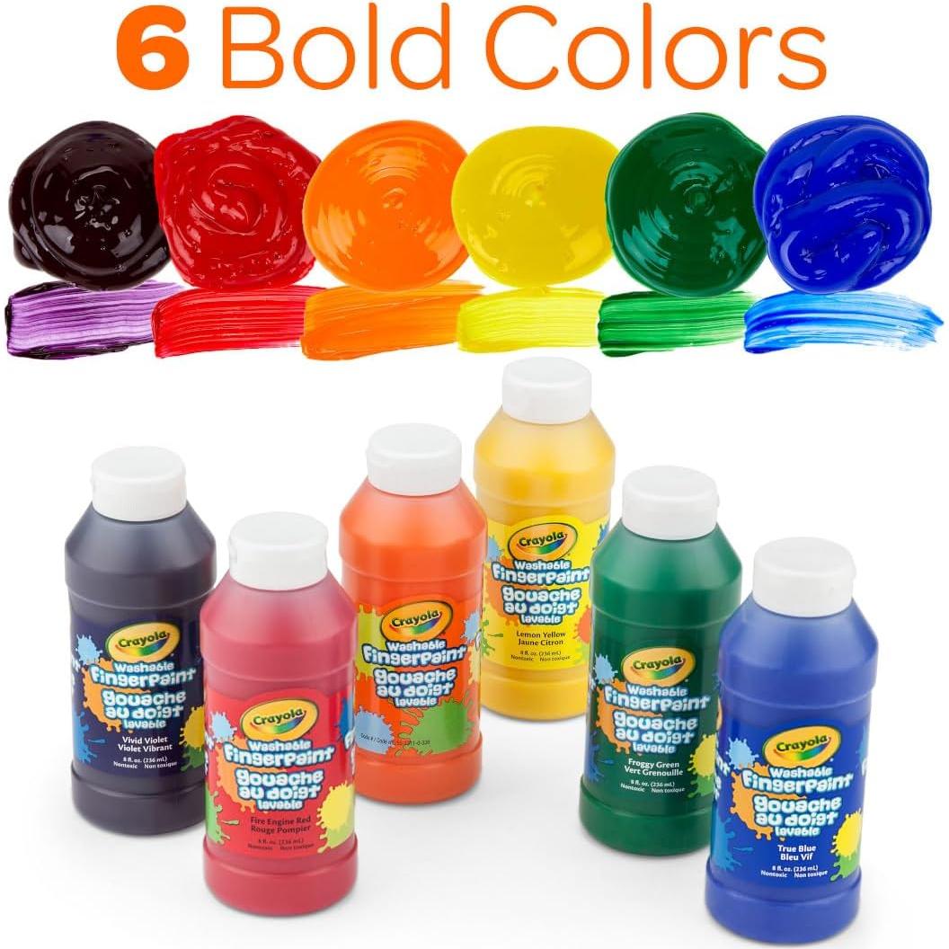 Set de Pinturas de Dedos Lavables Crayola 6 Colores 240 ml