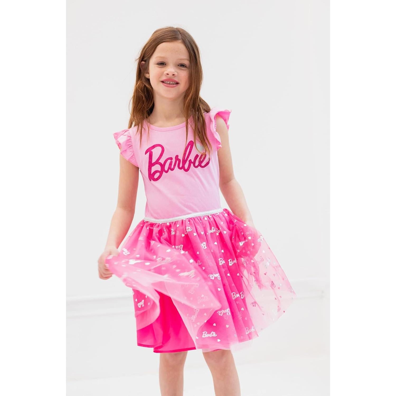 Vestido de Tul Barbie para Niñas 4 años Rosa Elegante