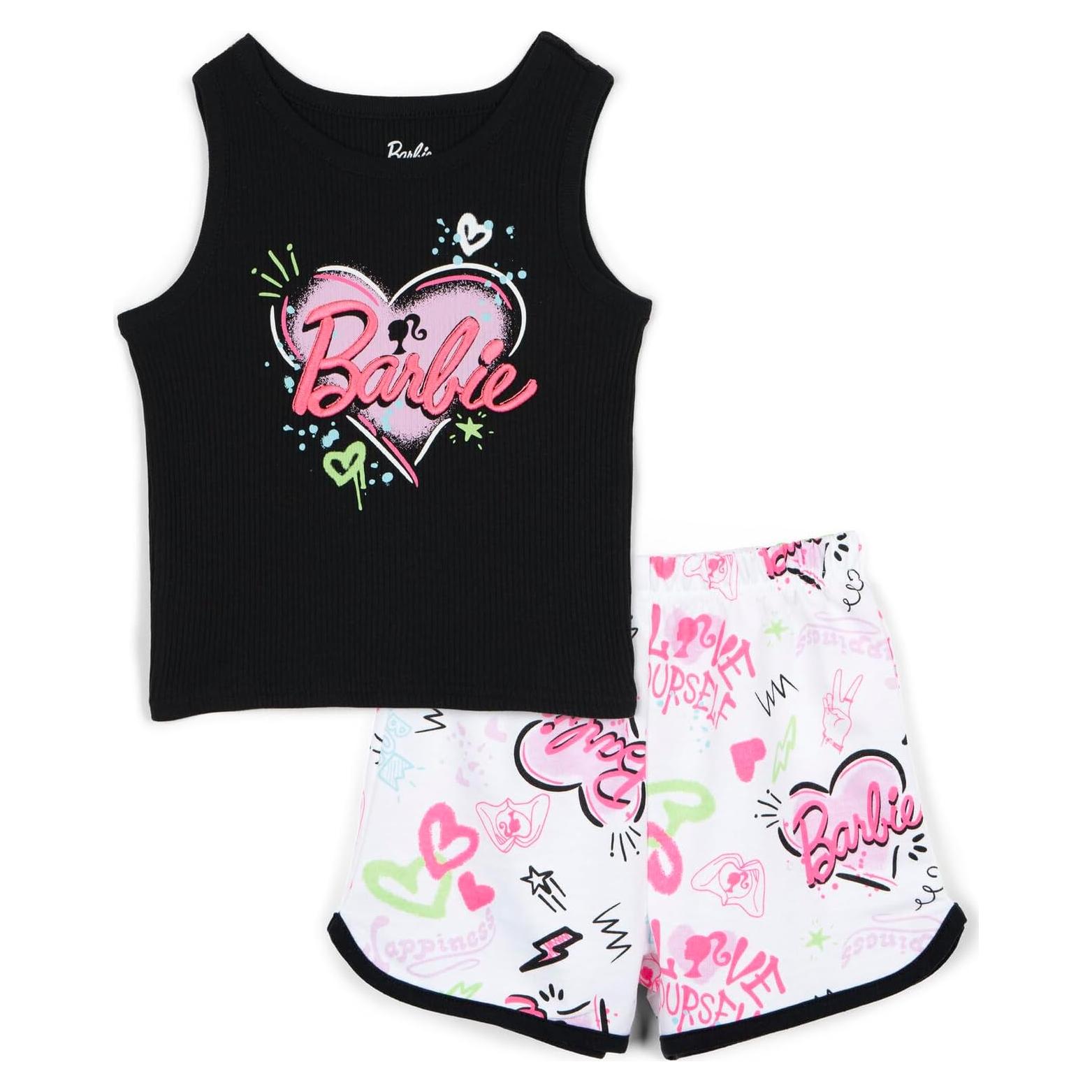 Conjunto Barbie Niñas Camiseta y Pantalones Cortos 10-12