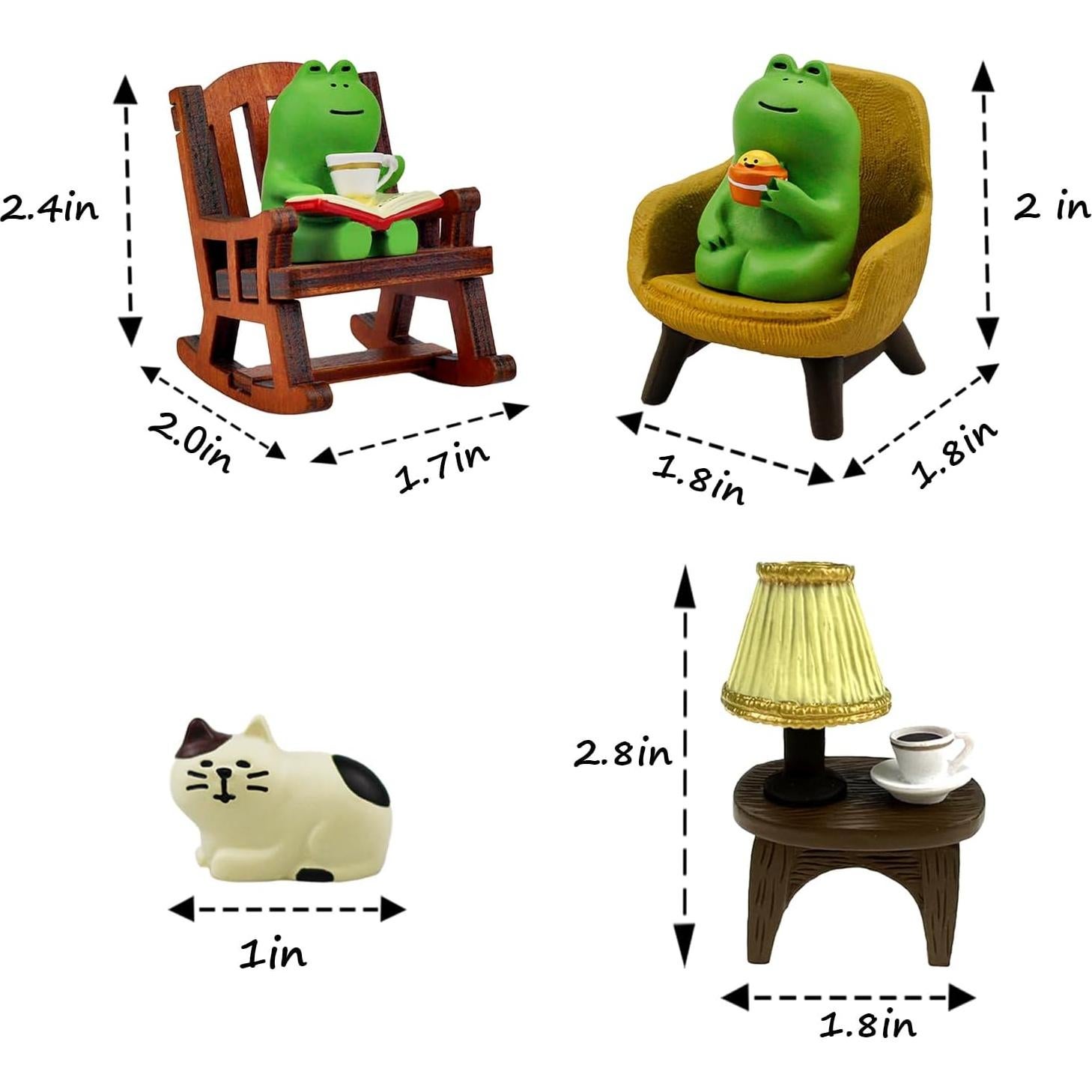 Estatuillas de Ranas Lindas Refintural - Conjunto Verde 1