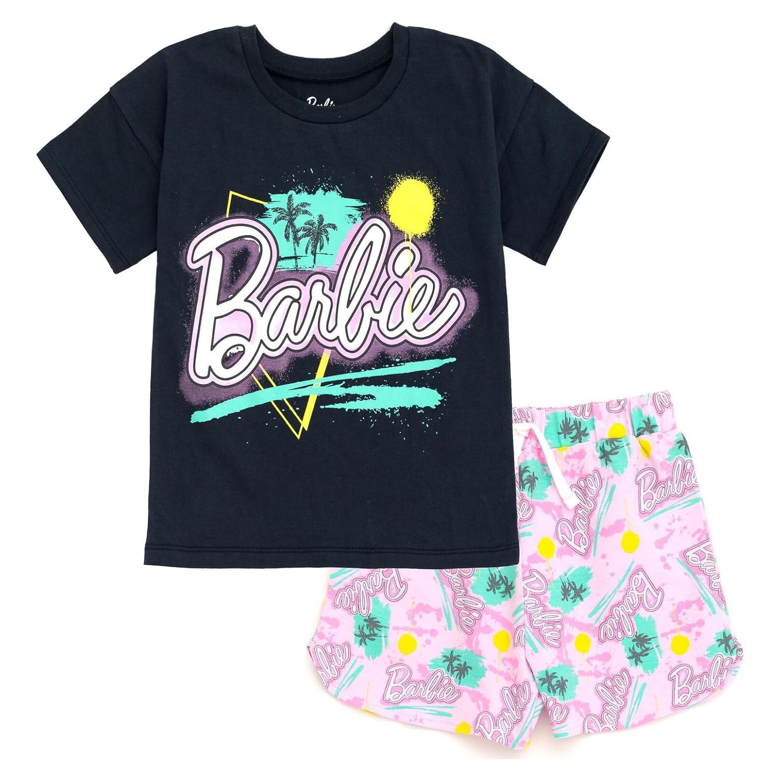 Conjunto camiseta y shorts Barbie 7-8 años rosa/negro