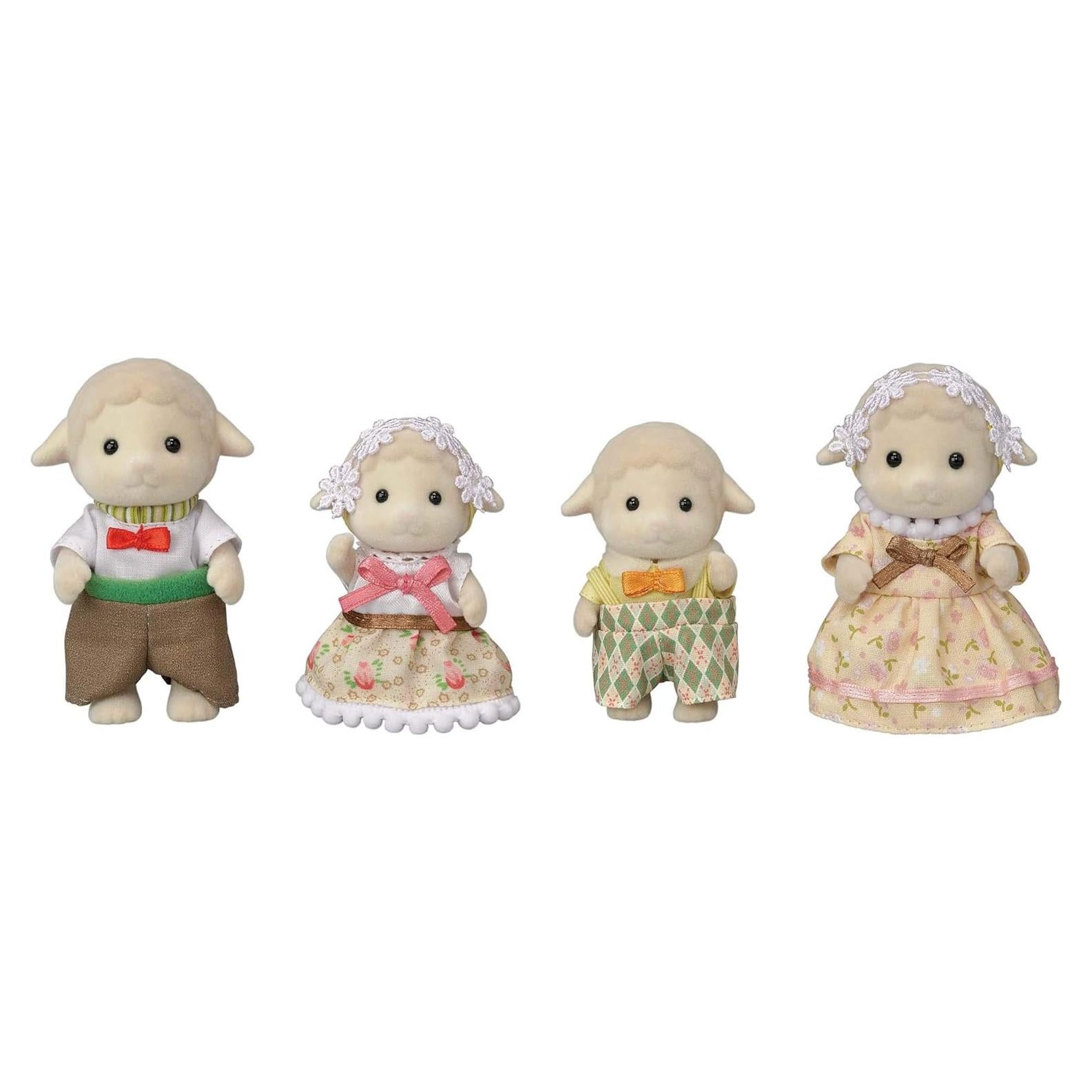 Familia de Ovejas Mouton Sylvanian - 4 Personajes Articulados