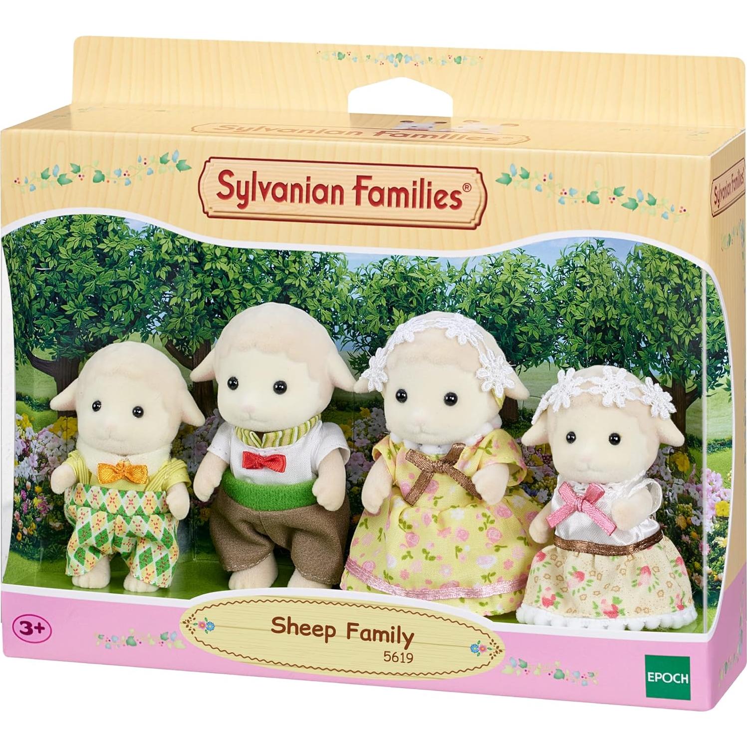 Familia de Ovejas Mouton Sylvanian - 4 Personajes Articulados