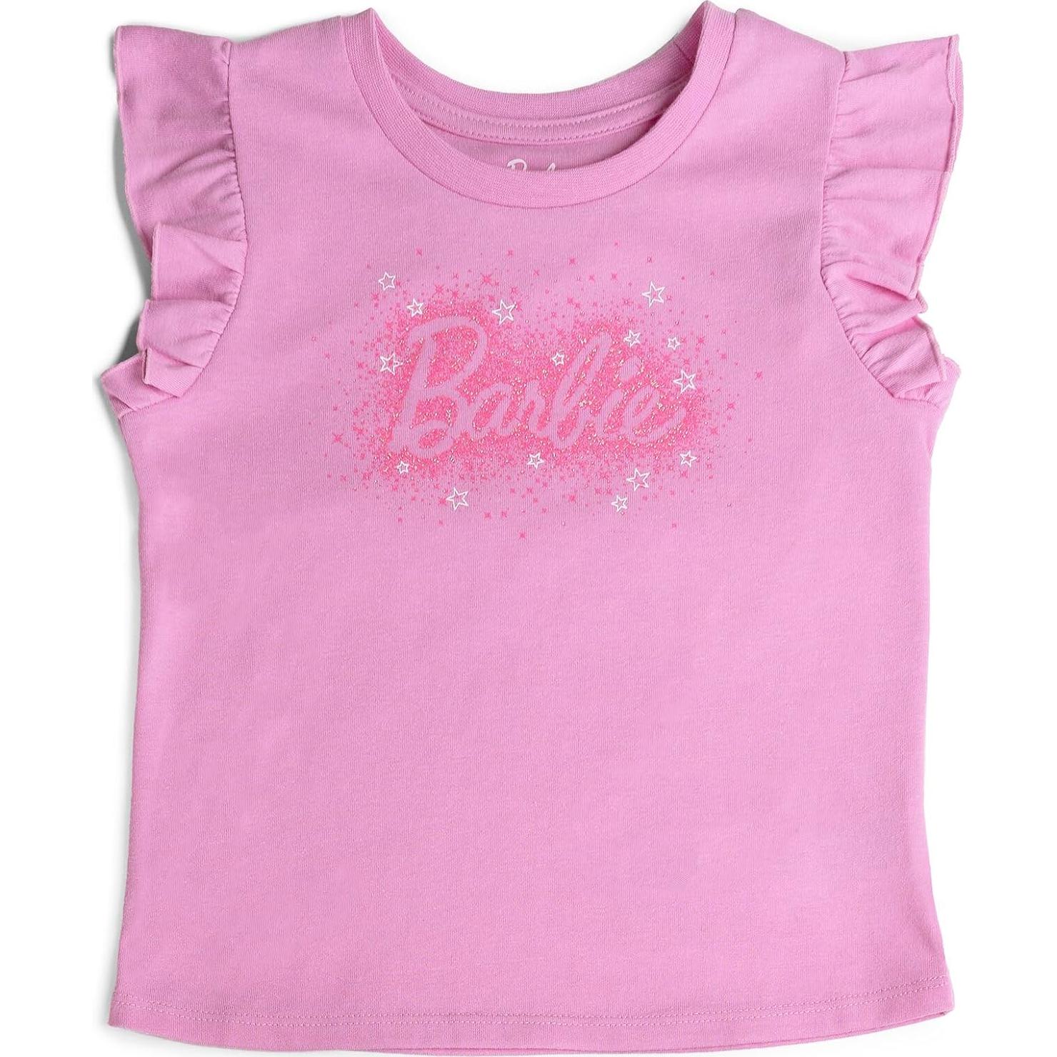 Conjunto 3 Piezas Barbie Niñas Camiseta, Falda y Bolso