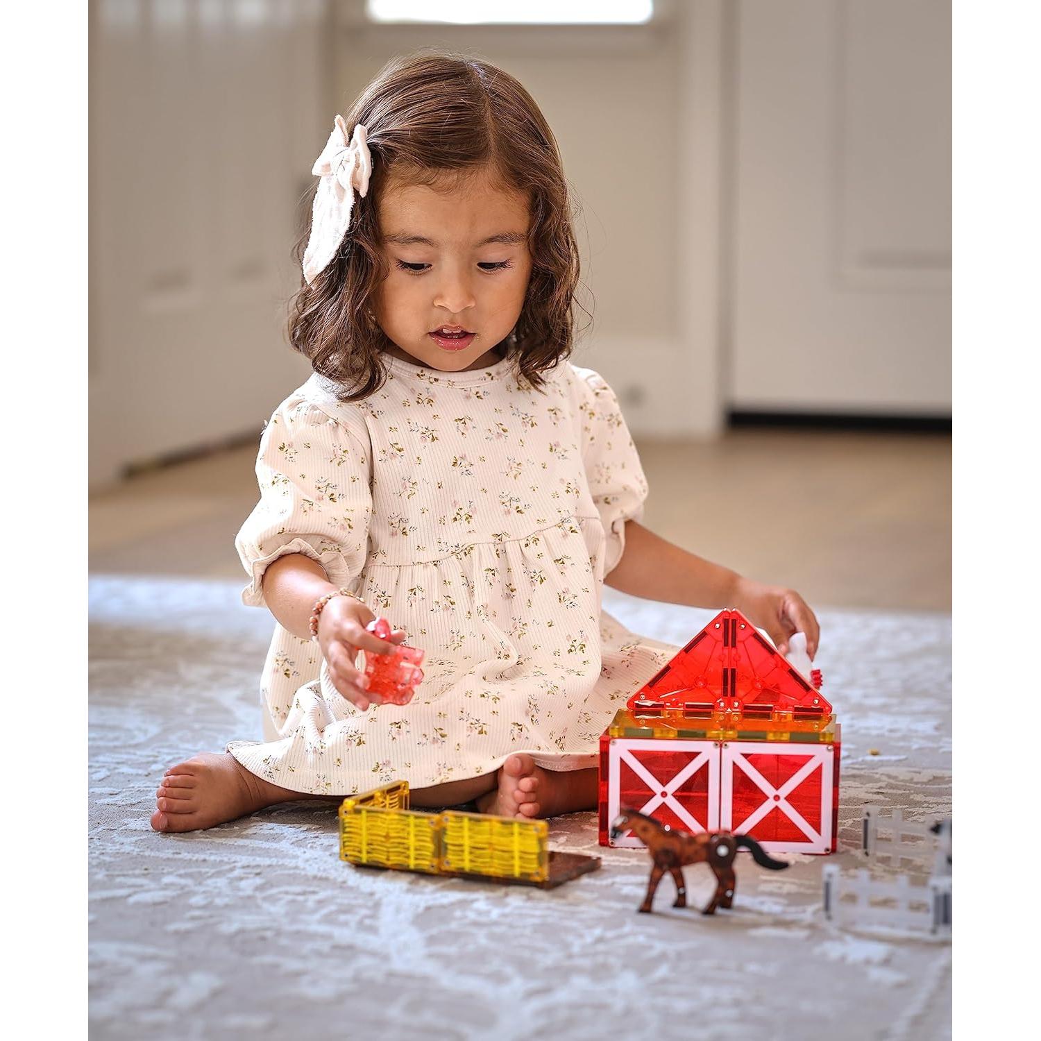 MAGNA-TILES Set Animales de Granja 25 Piezas Juguete Educativo