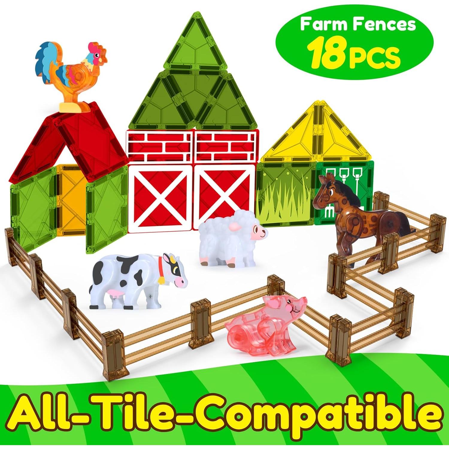 Azulejos Magnéticos de Cercas Oriate - 18 Piezas para Niños