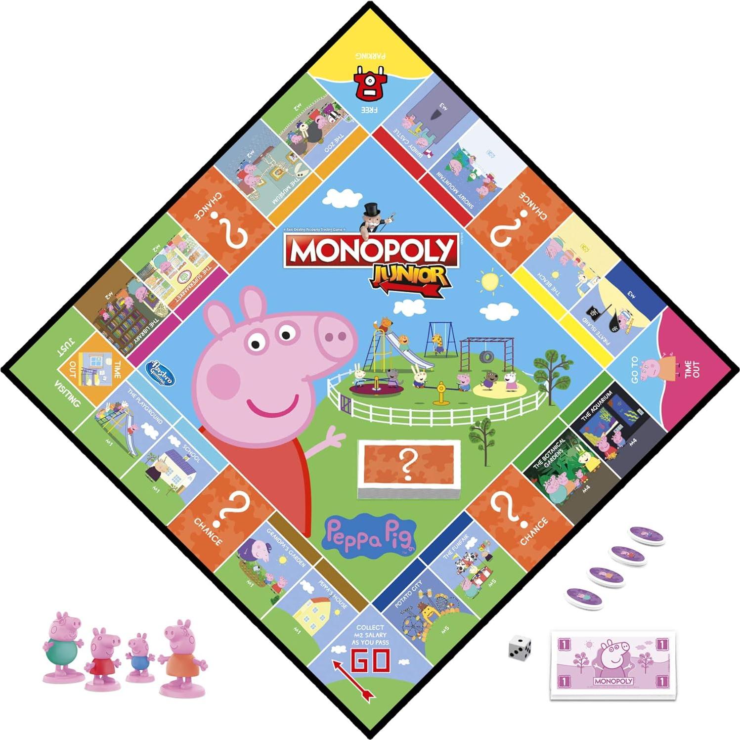 Monopoly Junior Peppa Pig Hasbro - Juego de Mesa para Niños 5+