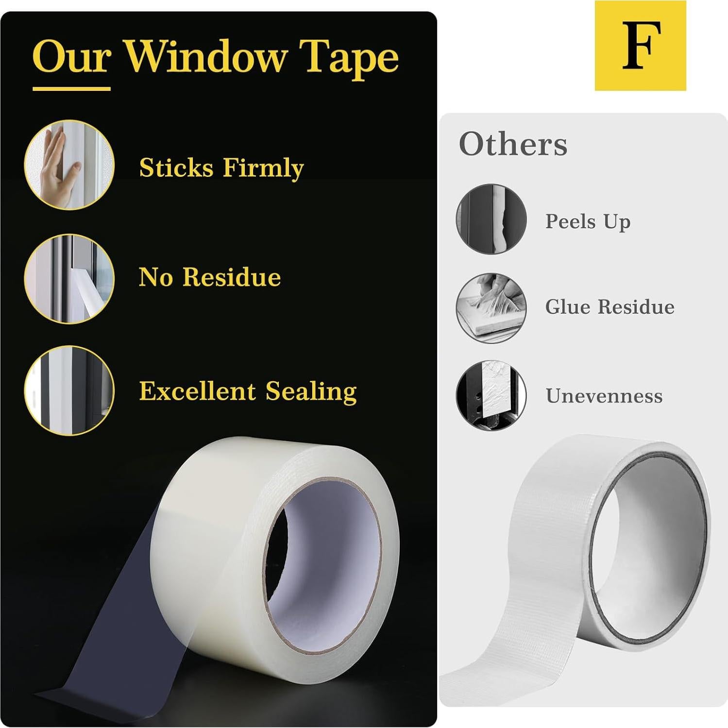 Cinta de Sellado para Ventanas fowong 6.5 cm x 30 m Transparente