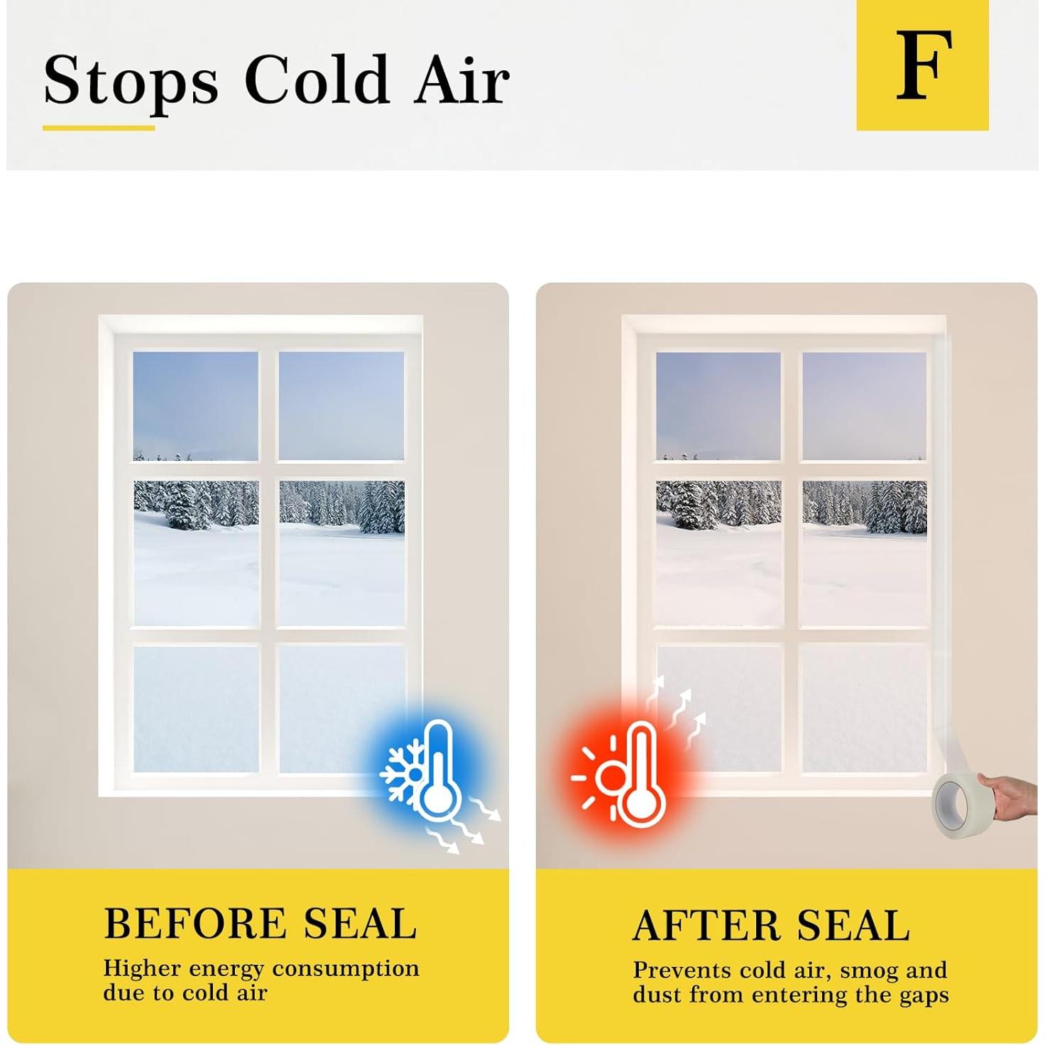 Cinta de Sellado para Ventanas fowong 6.5 cm x 30 m Transparente