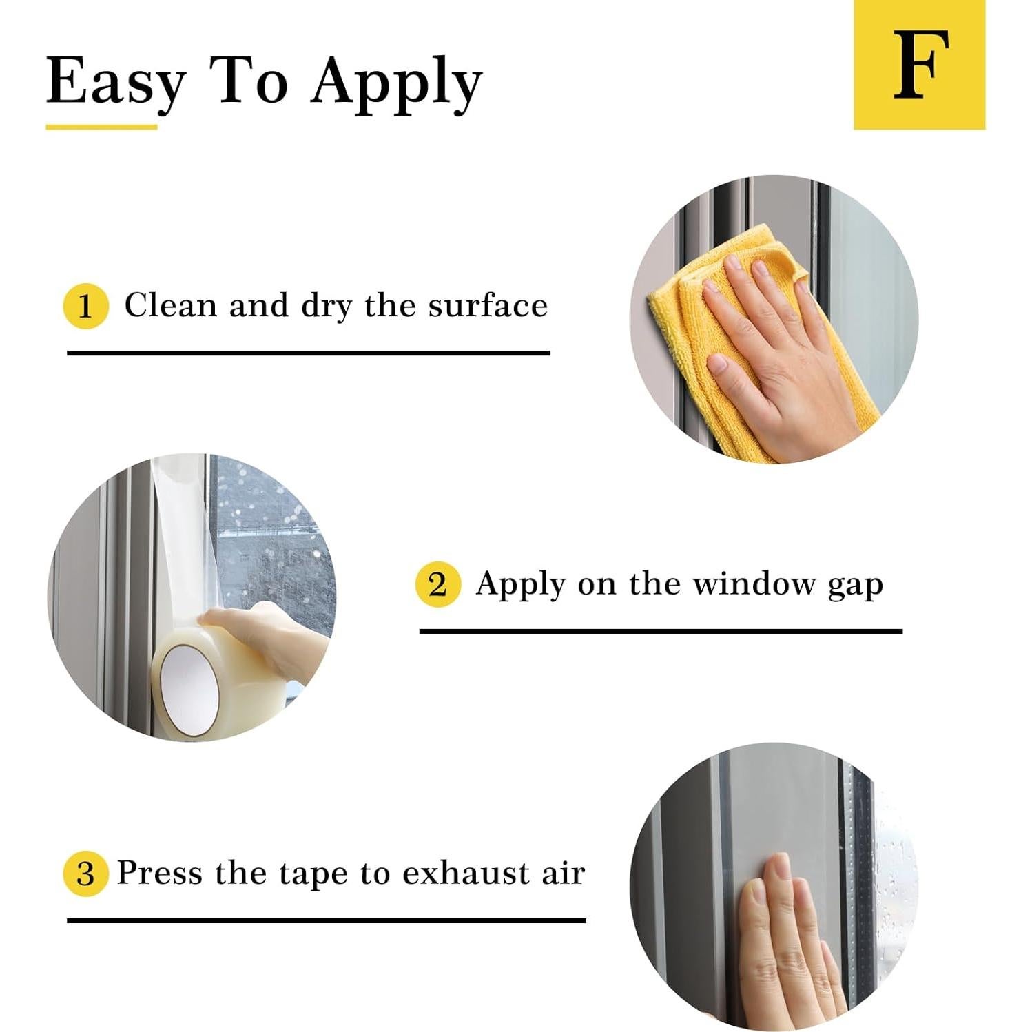 Cinta de Sellado para Ventanas fowong 6.5 cm x 30 m Transparente