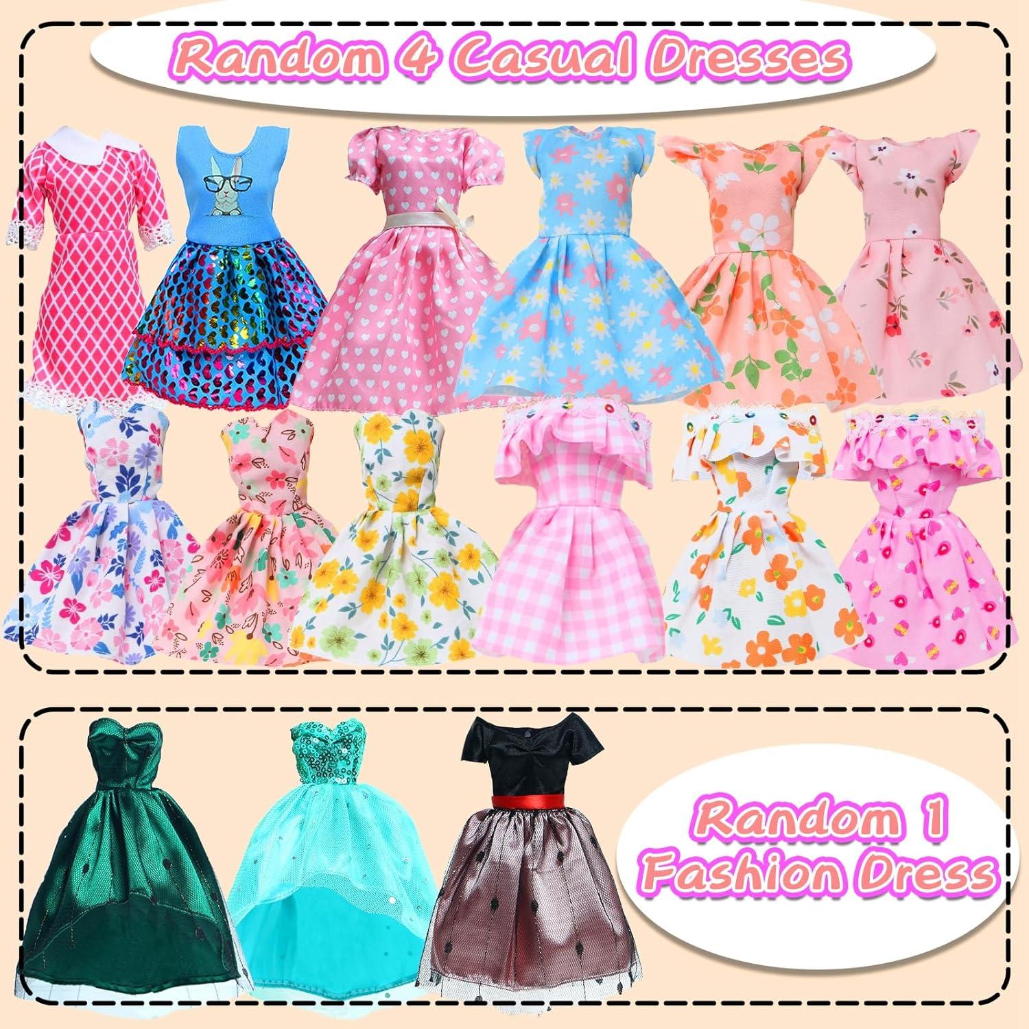 Ropa de Muñeca BLIJOLA 15 Conjuntos Vestidos y Tops