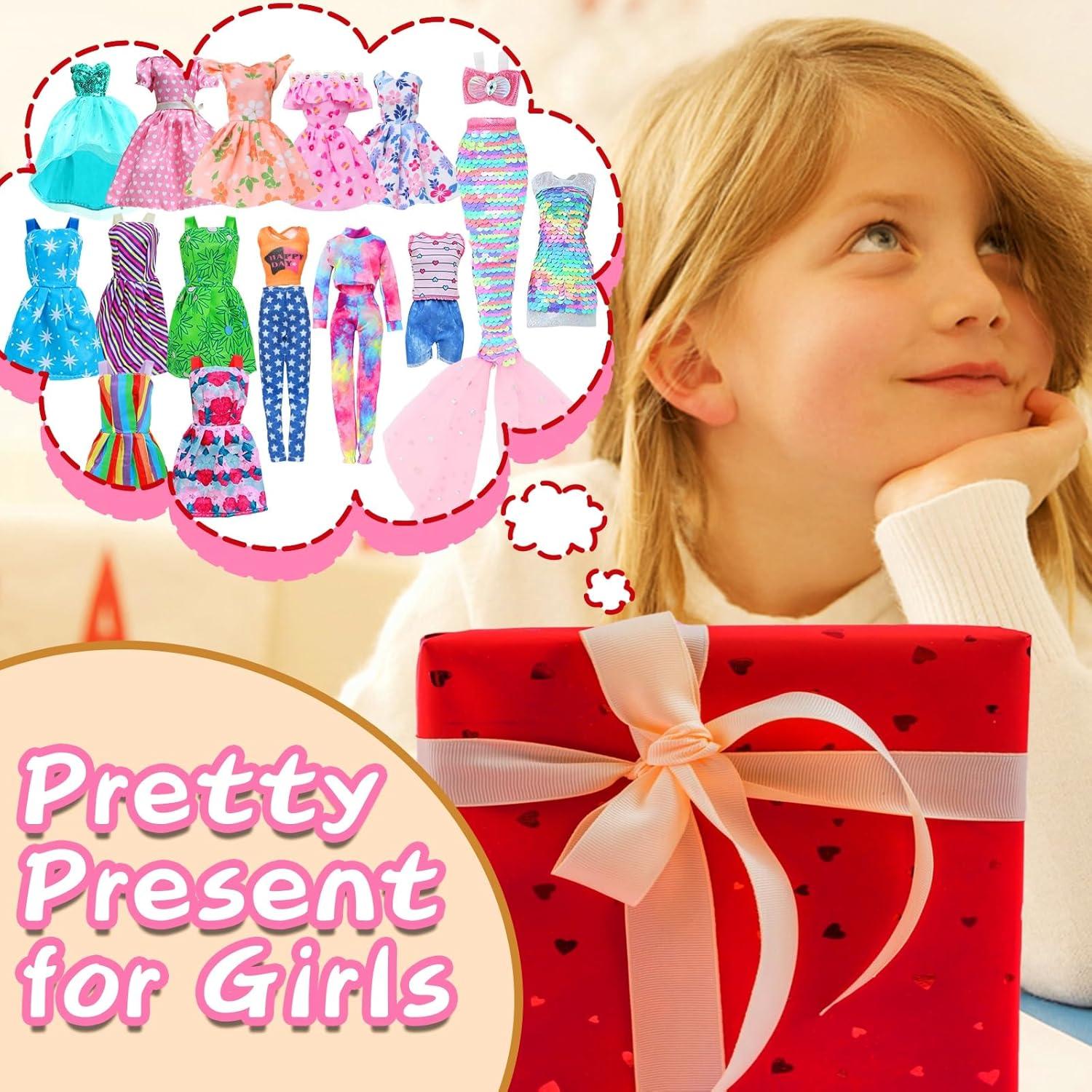 Ropa de Muñeca BLIJOLA 15 Conjuntos Vestidos y Tops