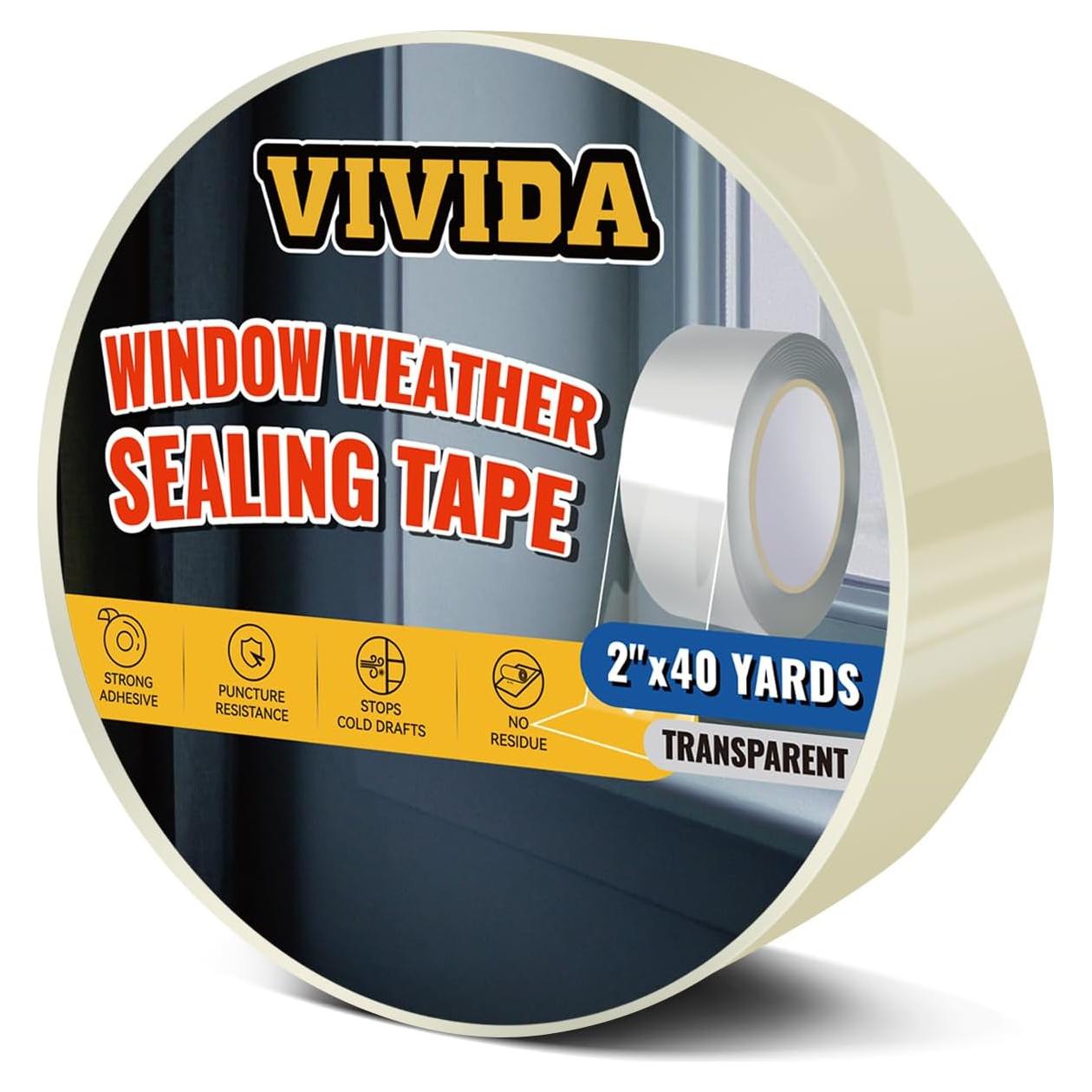 Cinta de Sellado de Ventanas VIVIDA 2" x 36.6m Transparente