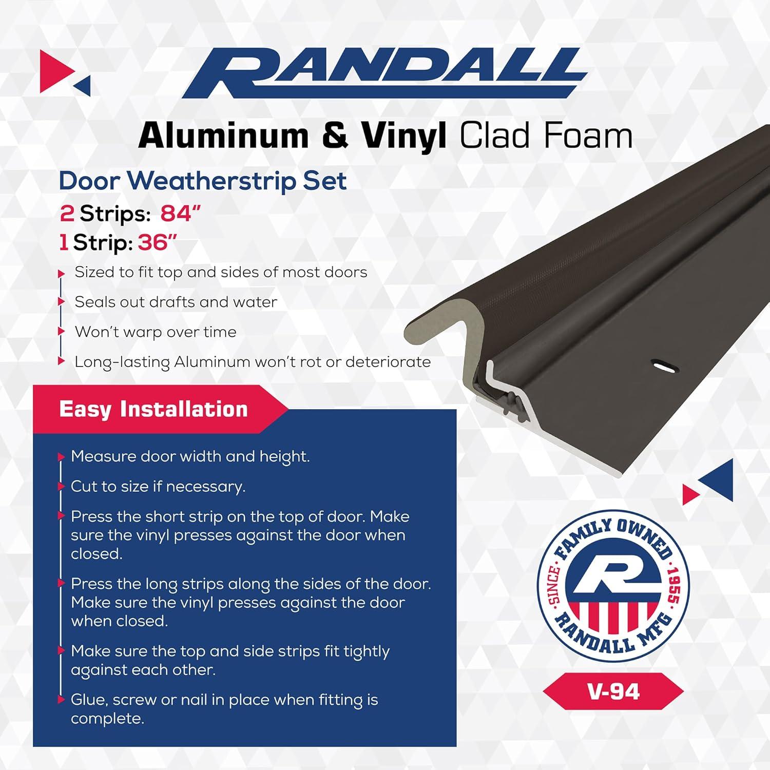 Juego de Paradas de Puerta Aluminio Randall 84" y 36" Marrón