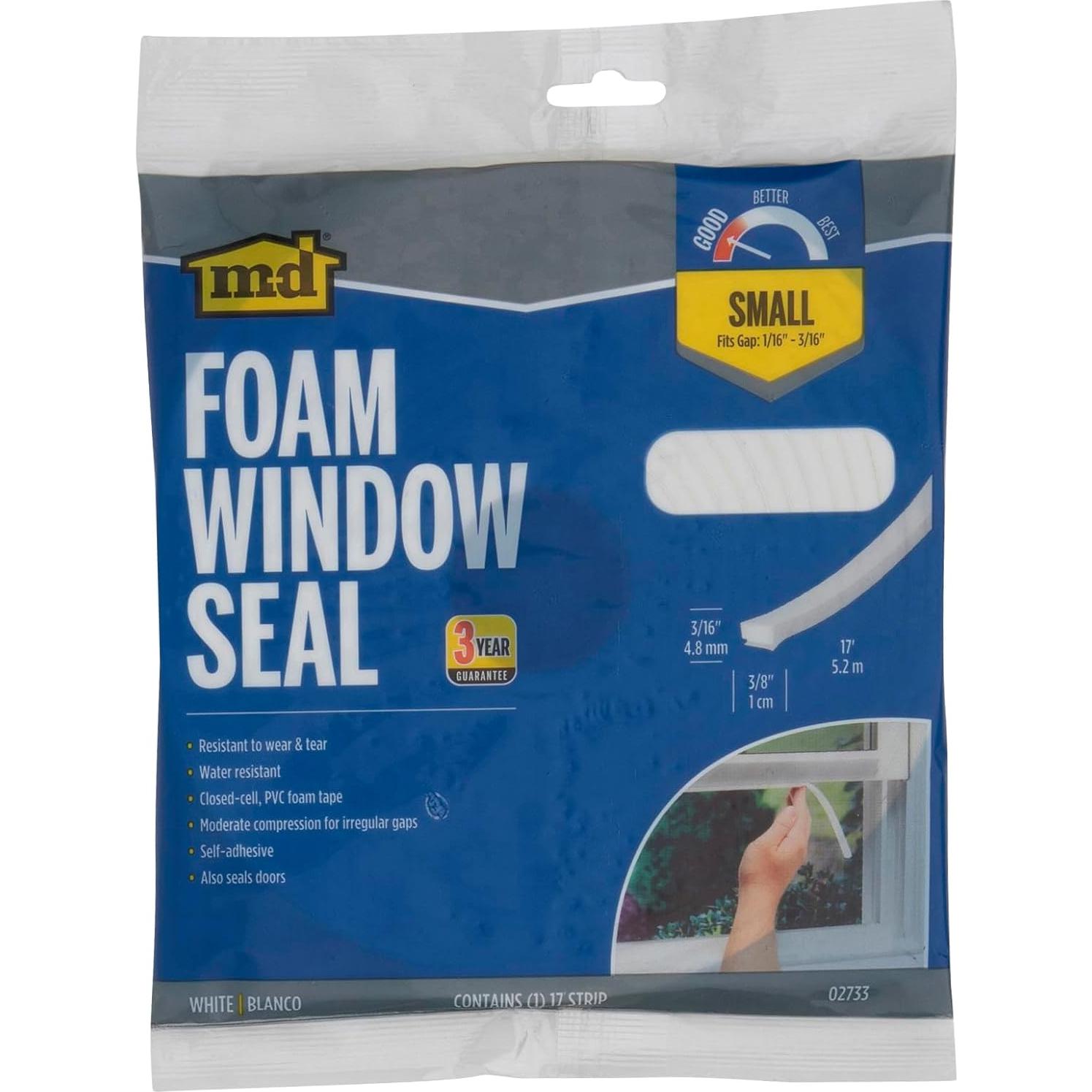 Cinta de Espuma Autoadhesiva M-D 5.18 m PVC Blanco 0.95 cm