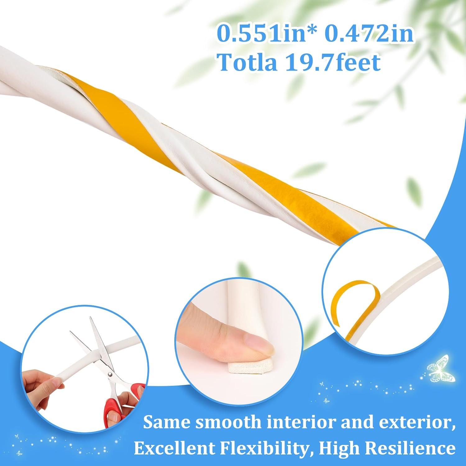 Sello de Puerta de Goma Amzjjle 6.4oz Aislamiento Acústico Blanco