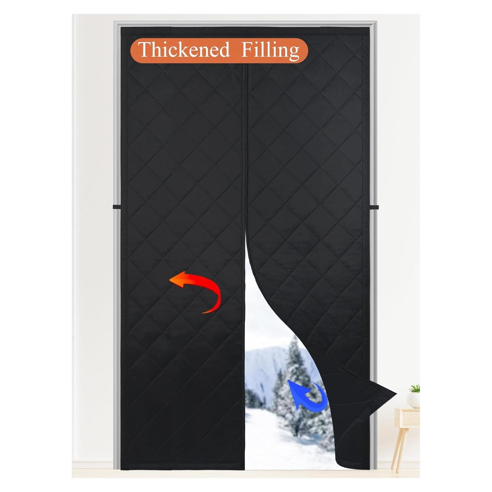 Cortina de Puerta Térmica Aislante Odocovo 32x80" Negra