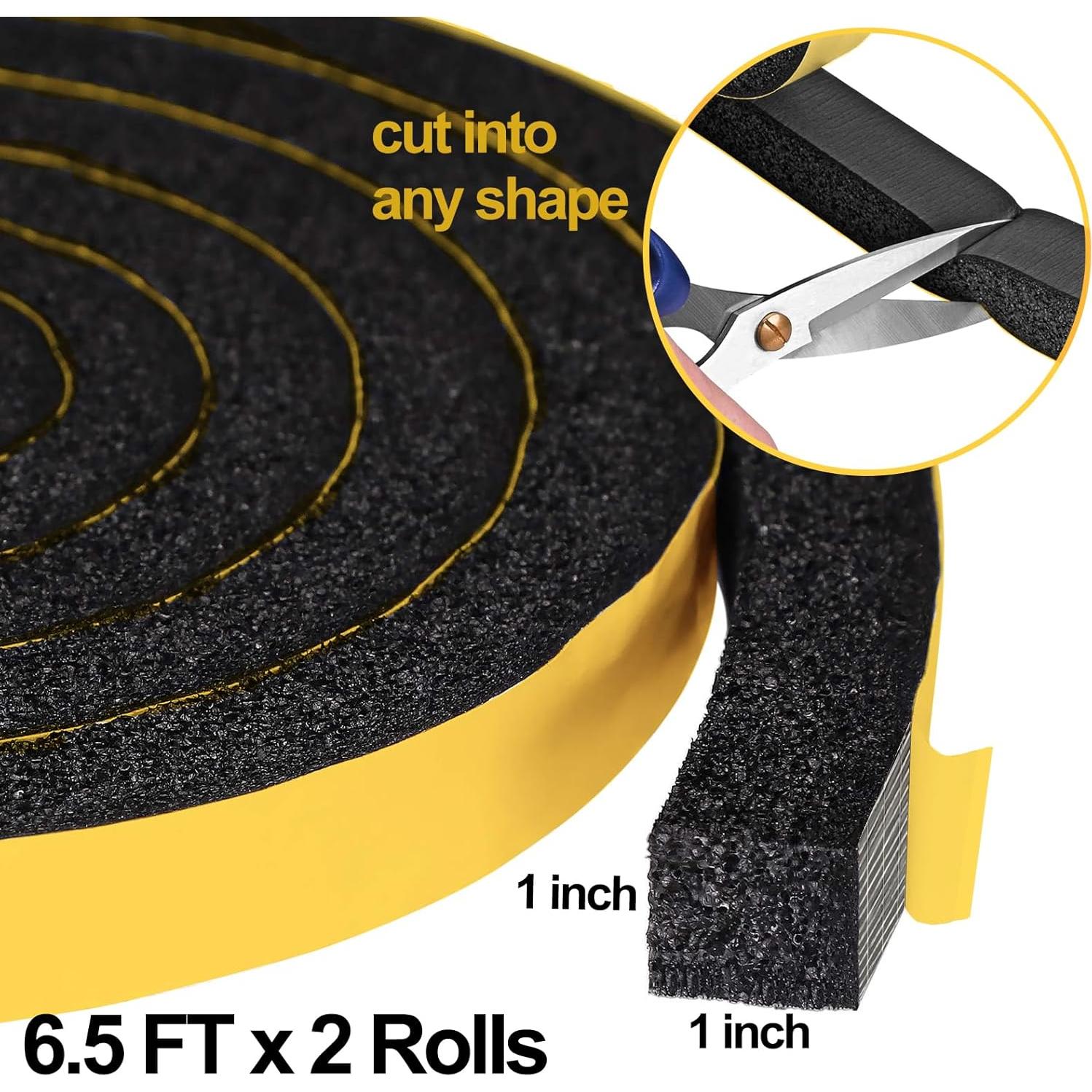 Cinta de Espuma Aislante DEMEDO 1x1 Pulgada 6.5 Metros Negra